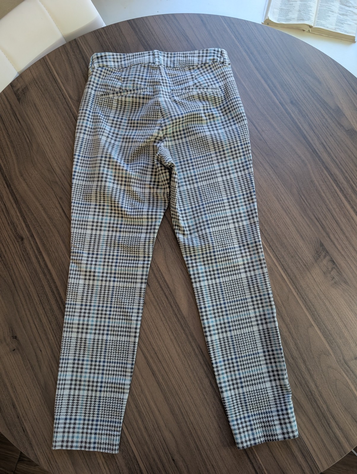 Old Navy Pixie Pants Womens Size 0 Plaid Ankle Pants High Rise Slim Fit Stretch