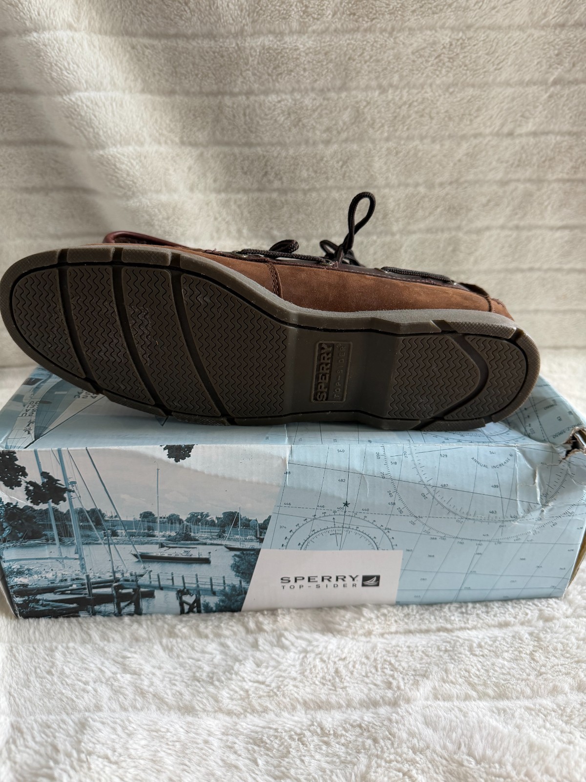 Sperry Leeward 2-Eye Boat Shoe Nubuck Brown Men’s size 11
