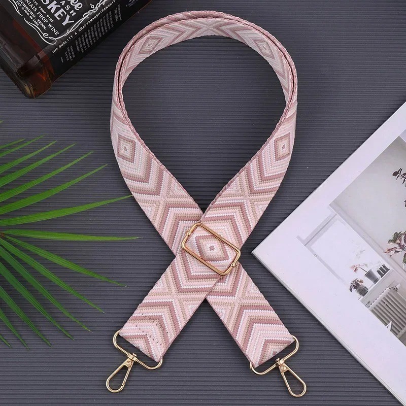 Adjustable Wide Shoulder Strap for Women, Nylon Replacement Bag Strap with Hardw