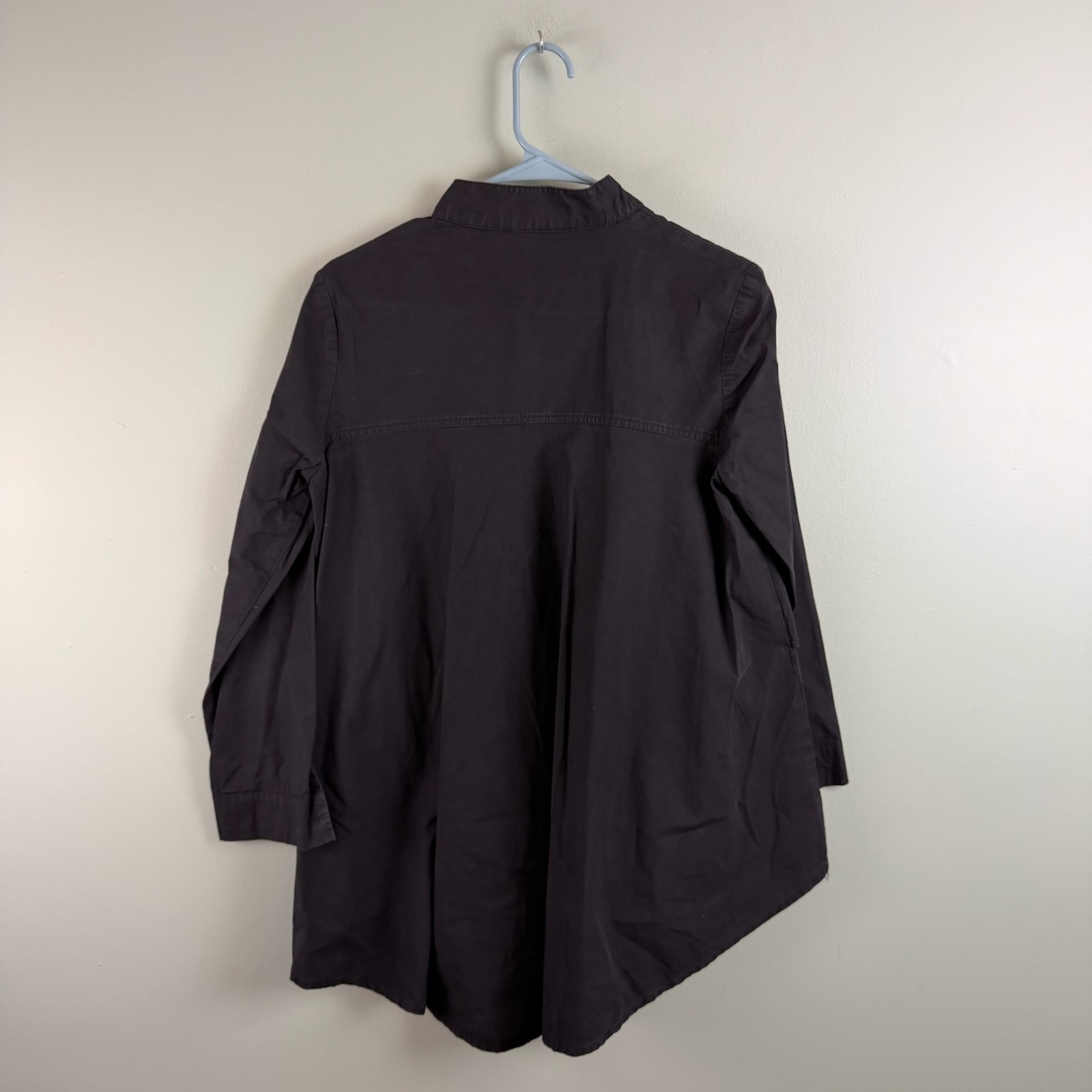 La Mode Black Cotton Oversized Tunic Top Small Modern Minimalist High Fashion