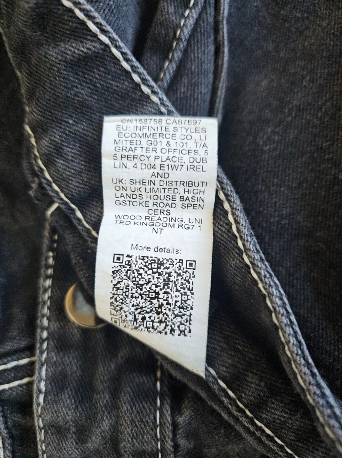 Manfinity Black Contrast Stitch Cargo Jeans XXL