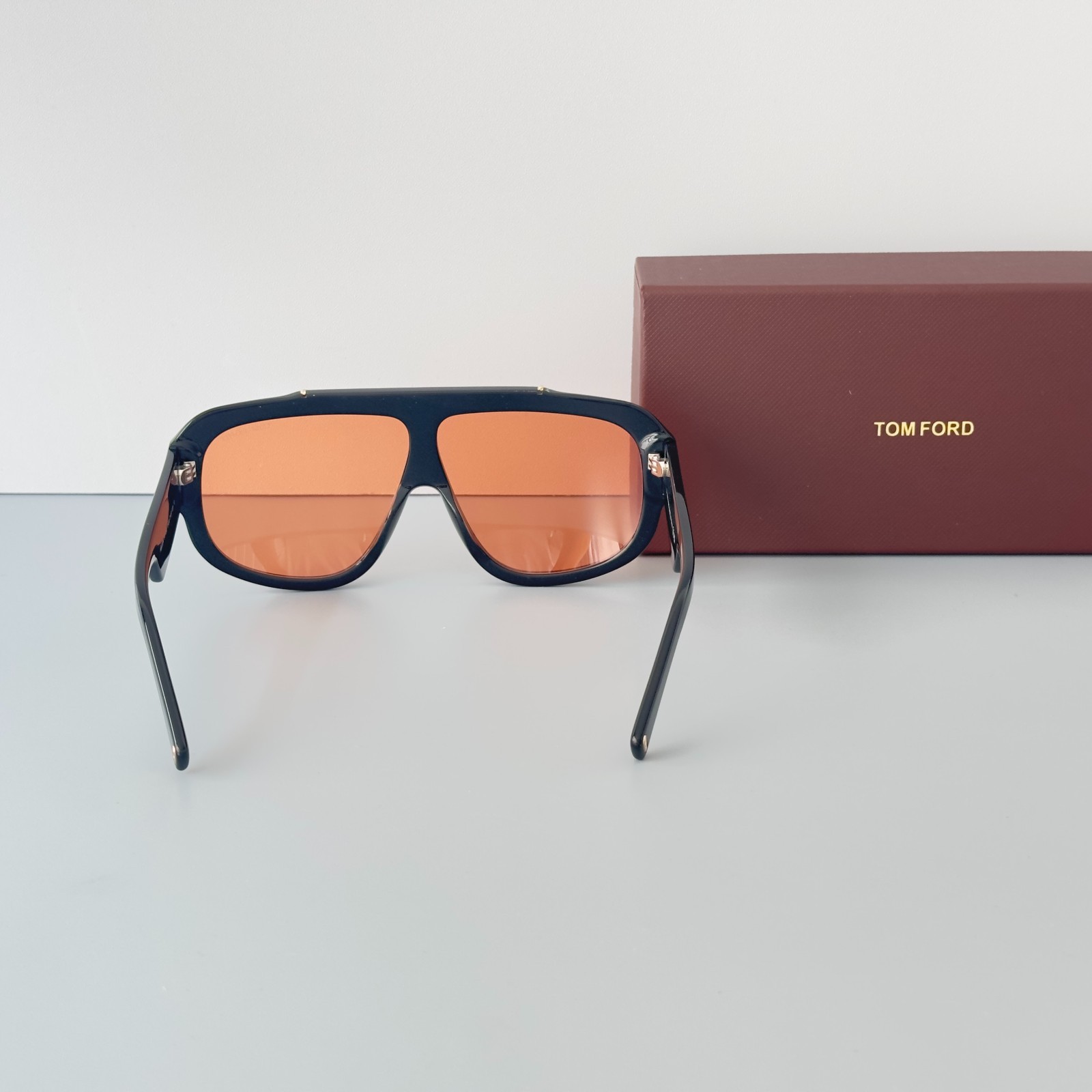 Tom Ford Rellen Mask Sunglasses TF1093 Black/Light Orange 71-7-120mm