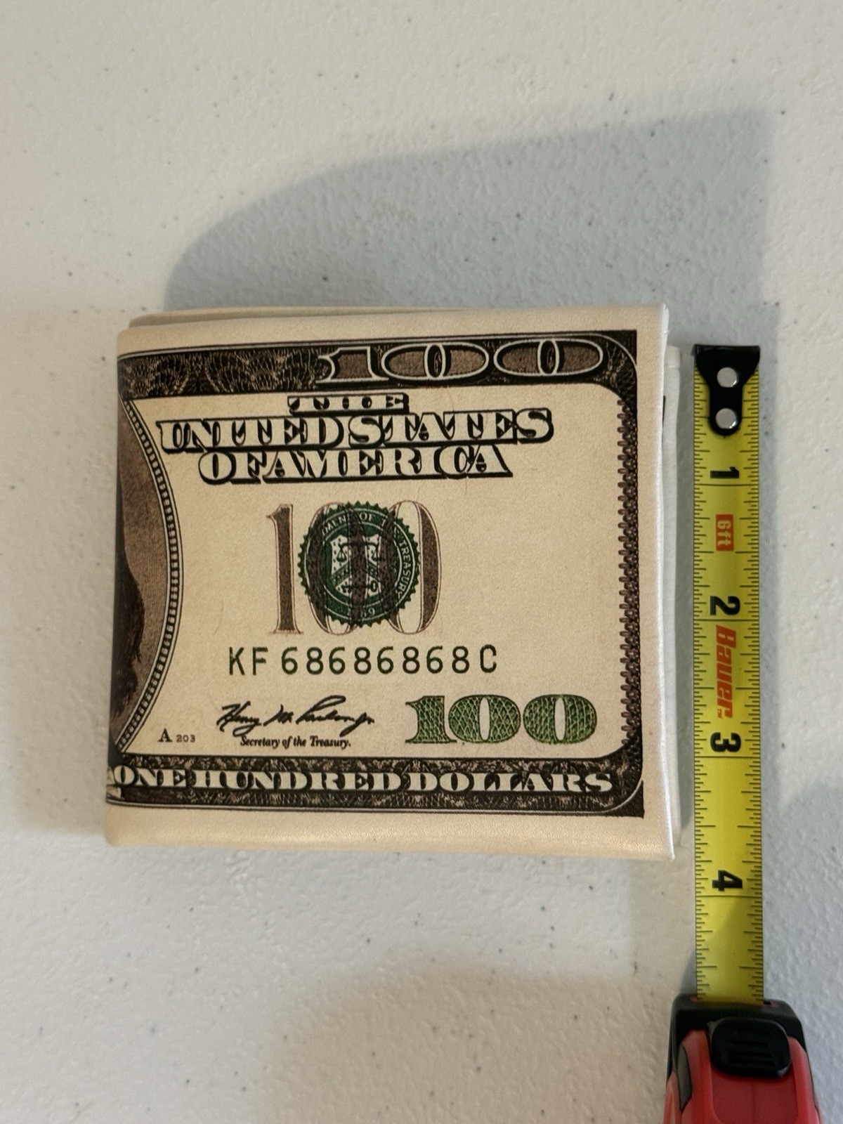 USA $100 One Hundred Dollar Bill Print Men’s Leather Bifold Novelty Wallet Gift