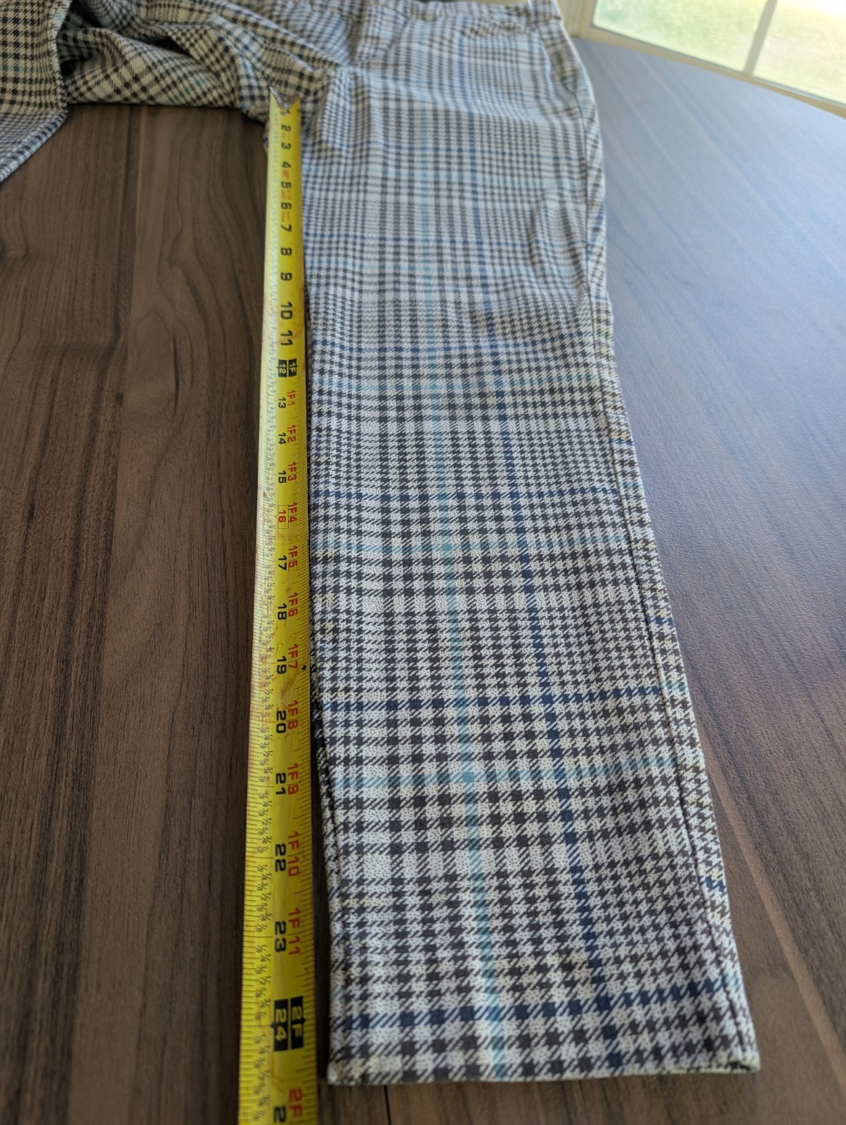Old Navy Pixie Pants Womens Size 0 Plaid Ankle Pants High Rise Slim Fit Stretch