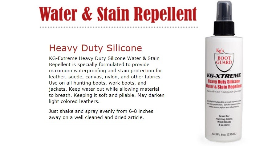 KG’s Boot Guard KG-Xtreme Heavy Duty Silicone Water Stain Repellent 8 oz(236 ml)