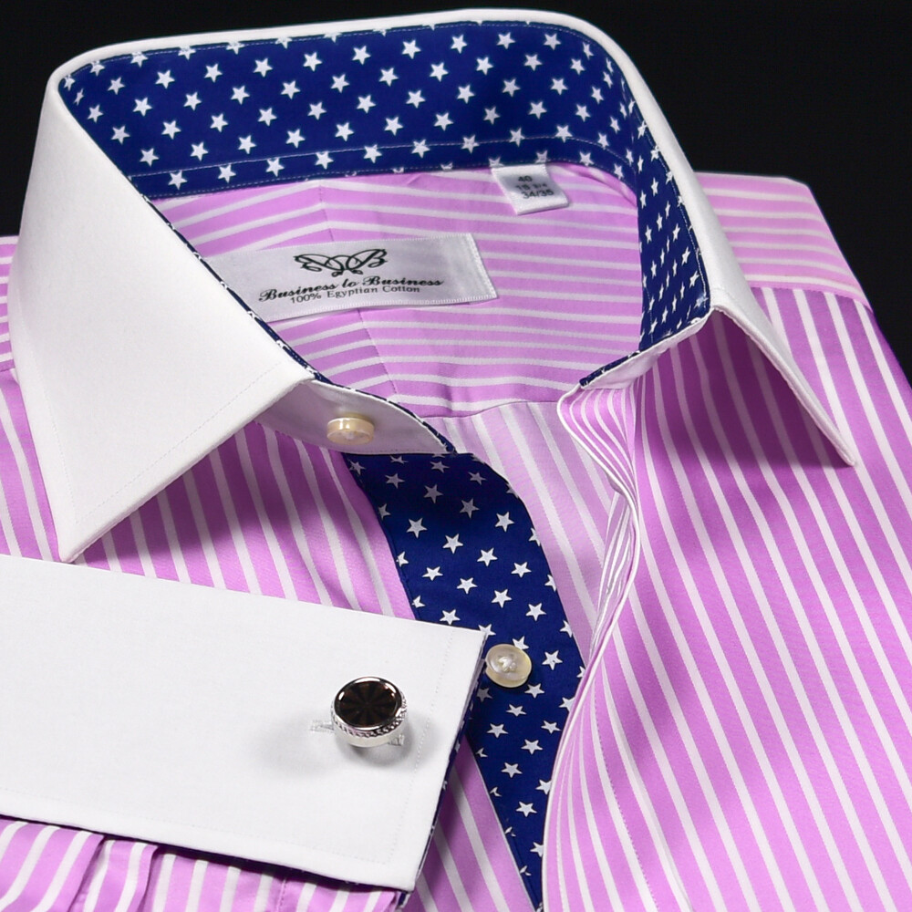 Pink Winchester Stripe Unique Designed Stars Inner Lining Business Shirt Smart