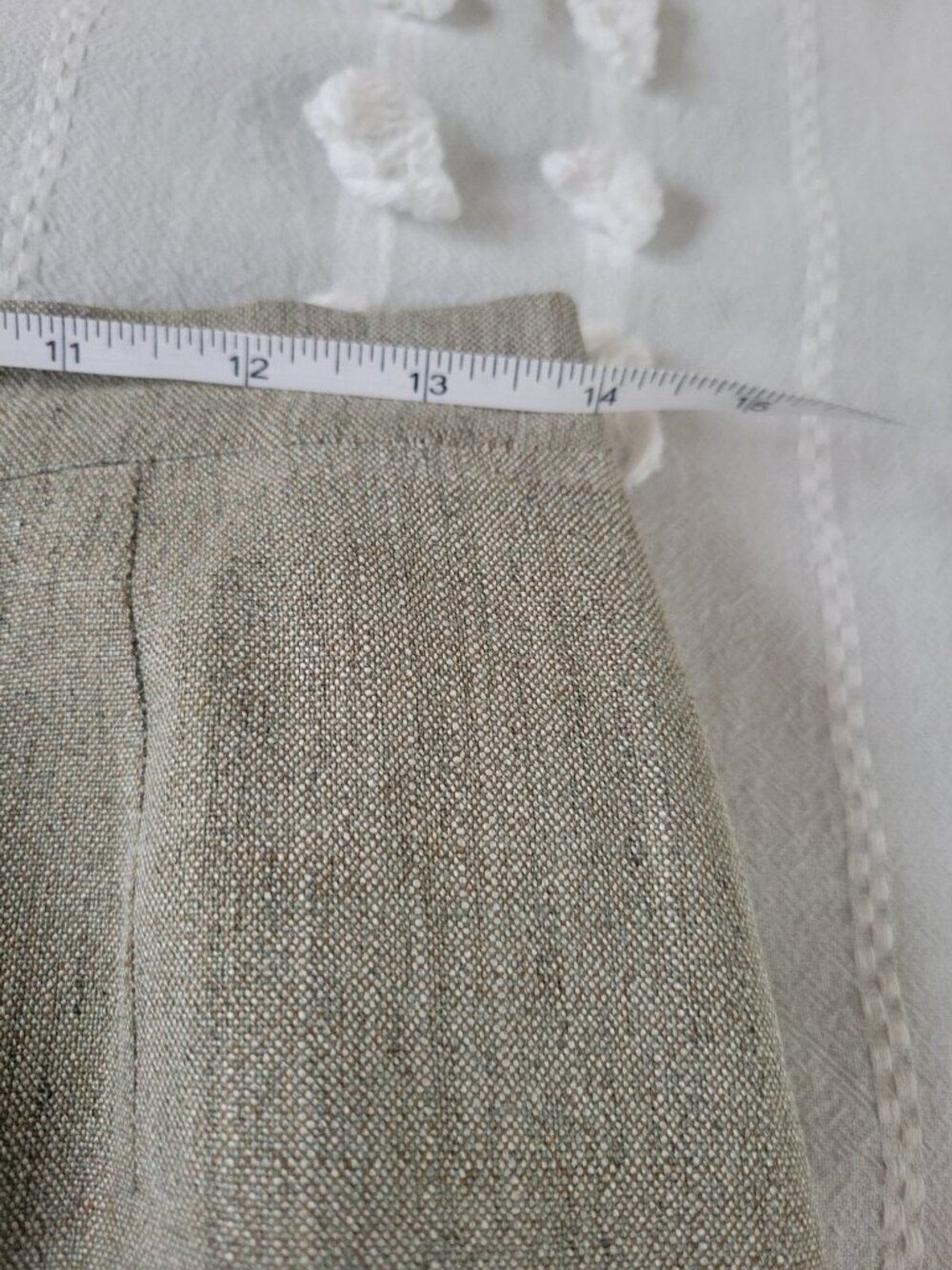 Burberry London Linen Pencil Skirt Sage Khaki Italy Quiet Luxury Capsule IT 48