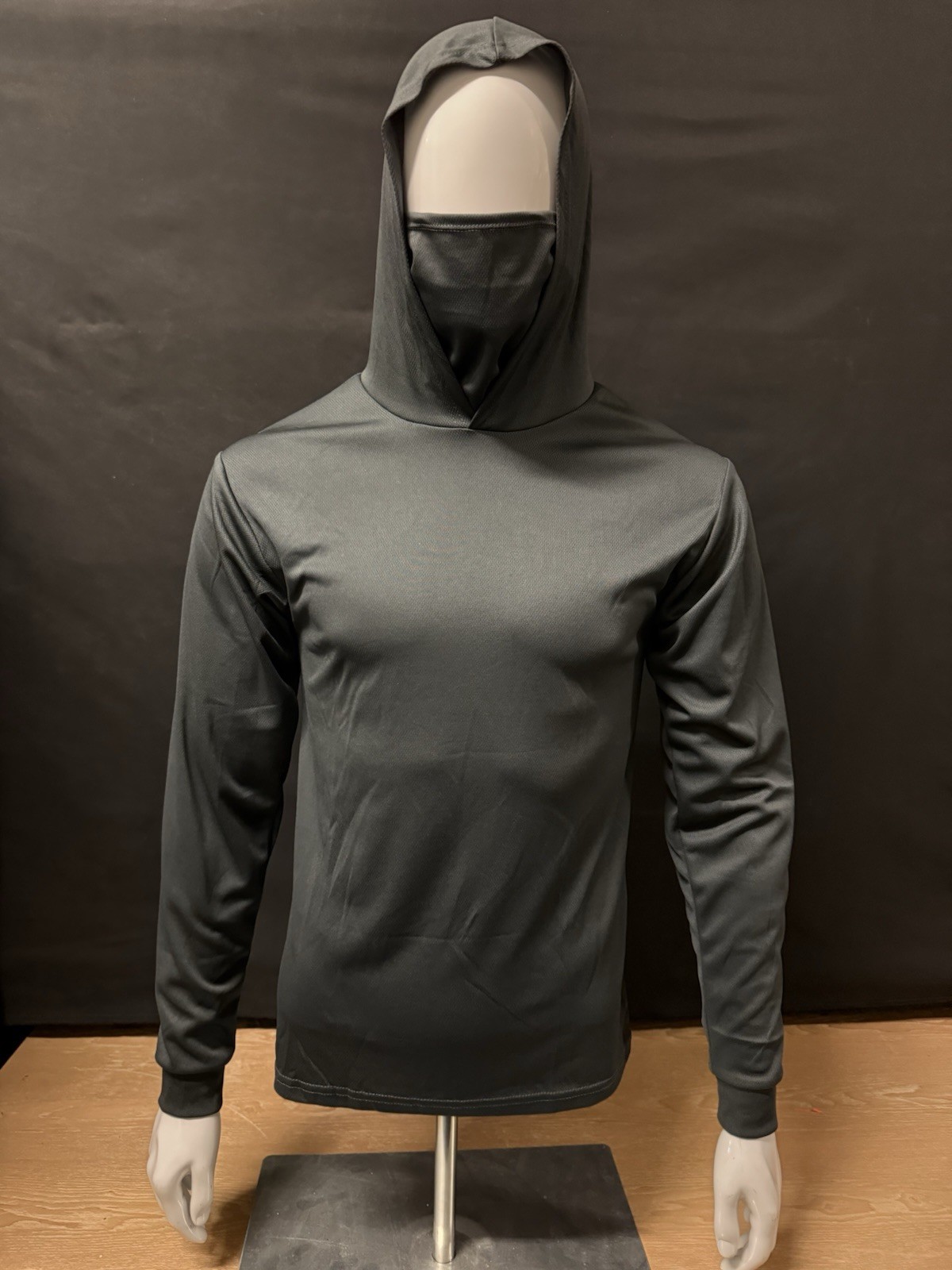 Hoodie Face Mask Long Sleeve T- Shirt 100% Polyester Material for UV Protection
