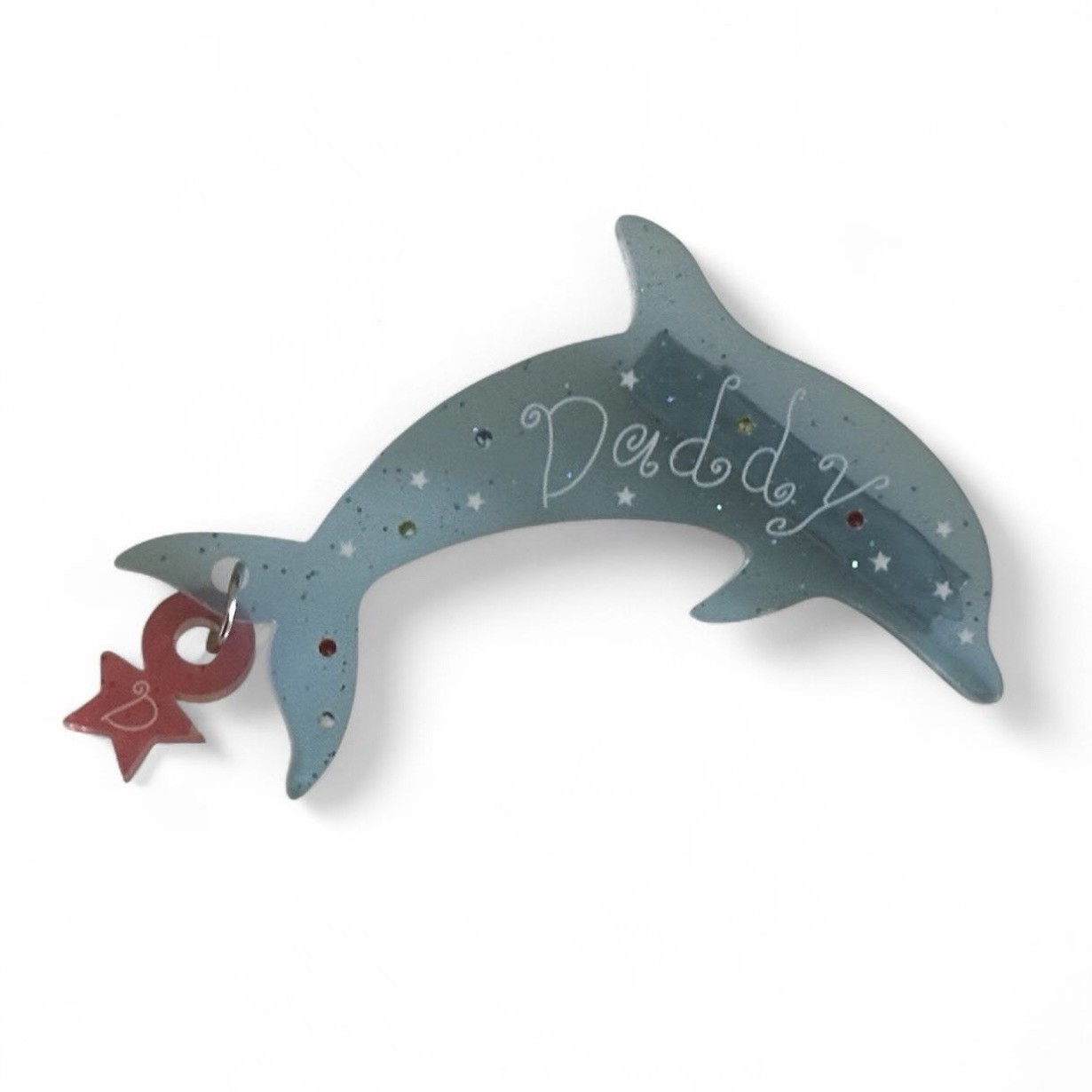Y2K Daddy pink flower & blue dolphin hair clips