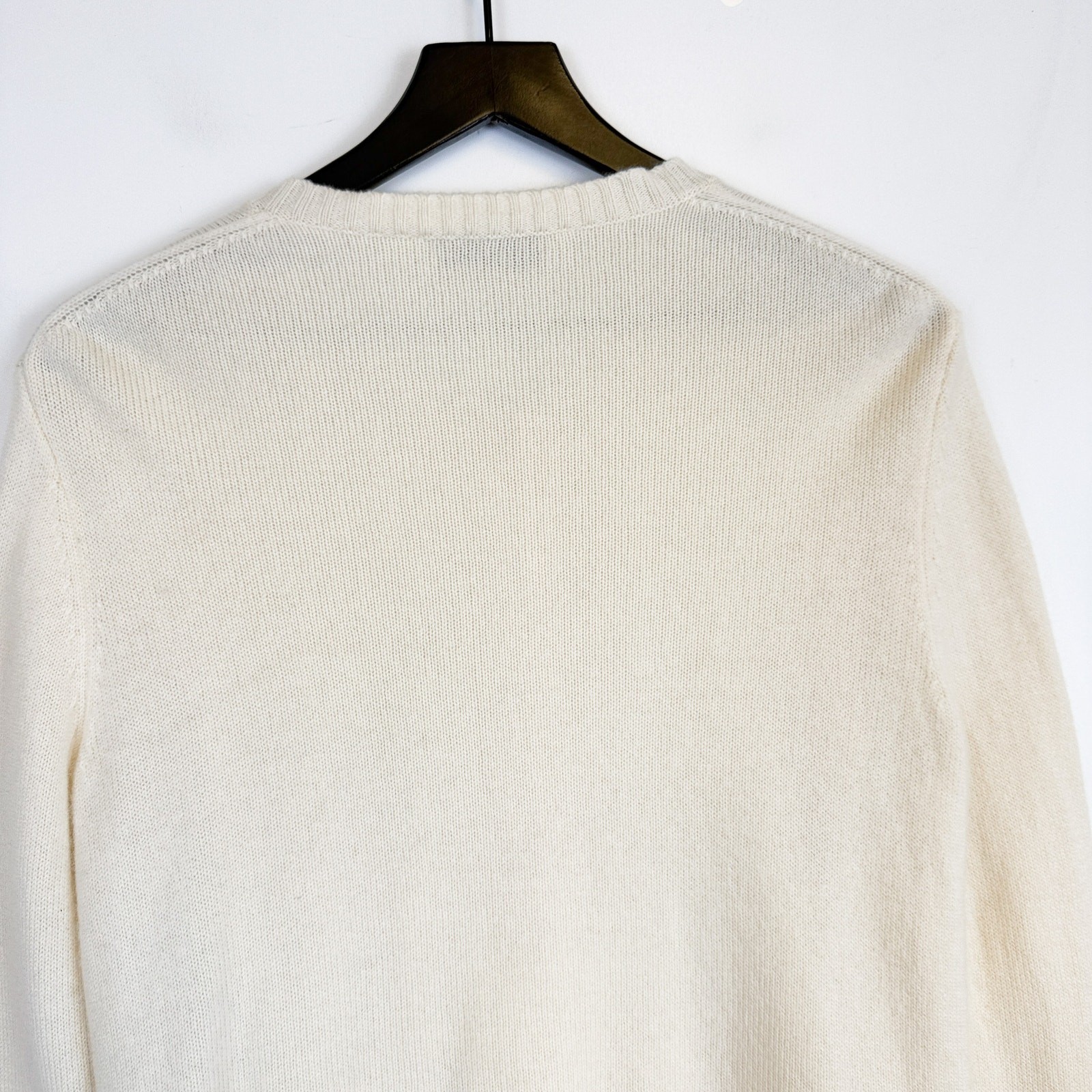 Tory Burch Hook-And-Eye 100% Cashmere Cardigan Sweater Cream – L