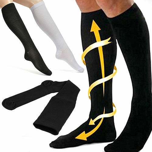 (5 Pairs)15-20mmHg Graduated Compression Support Socks Knee High Men Women S-XXL