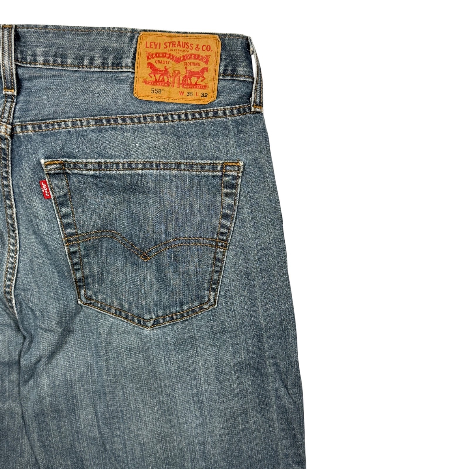 Levi’s 559 Blue Straight Leg Relaxed Fit Zip Fly Men’s Jeans Size 36W 32L