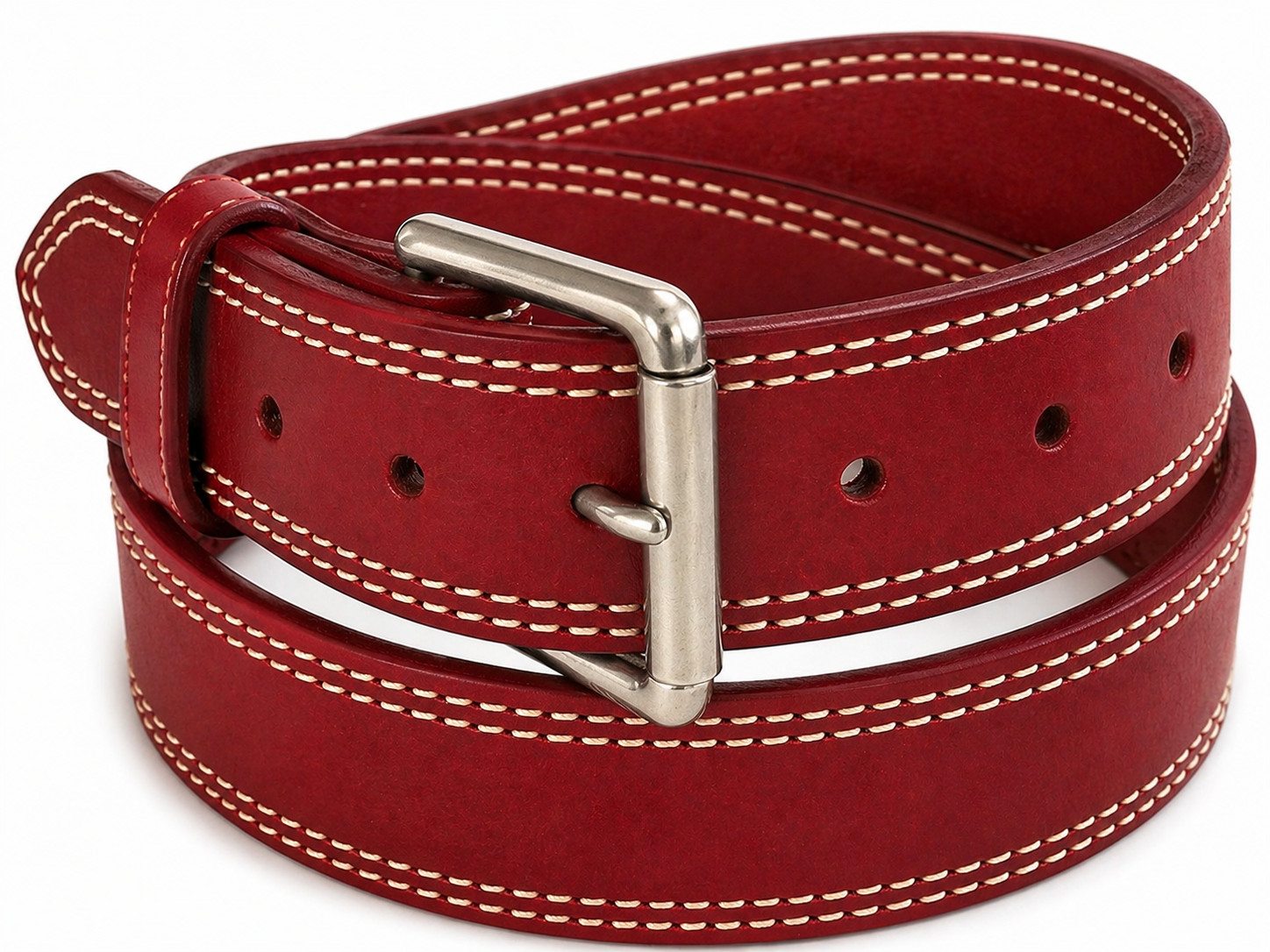 AMISH MADE WICKETT & CRAIG 1.5″ STITCHED REAL LEATHER WORK GUN HOLSTER BELT USA