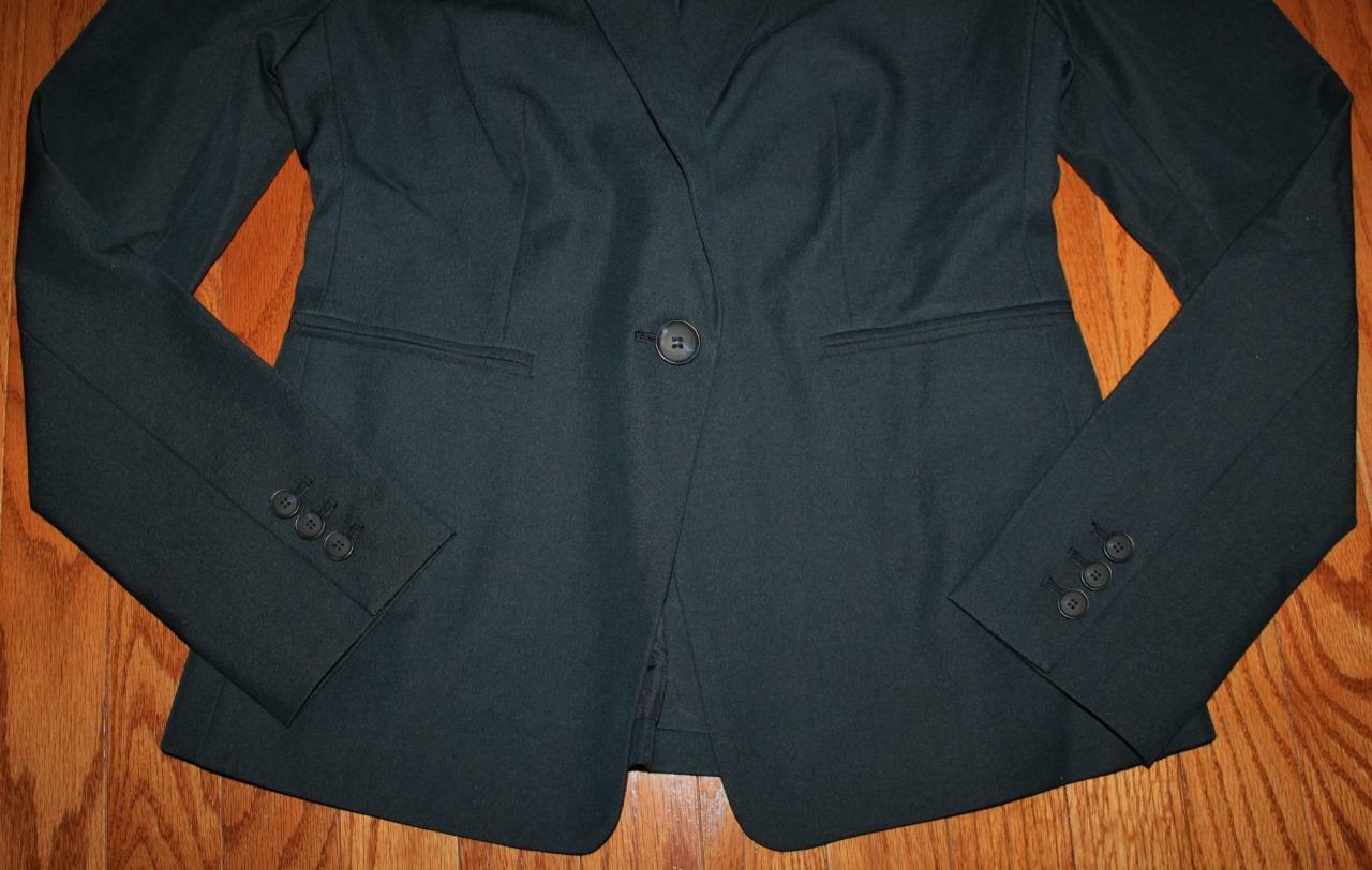 NWT Womens Ann Taylor Machine Washable 1-Button Blue Blazer Dark Navy Rinse *E1