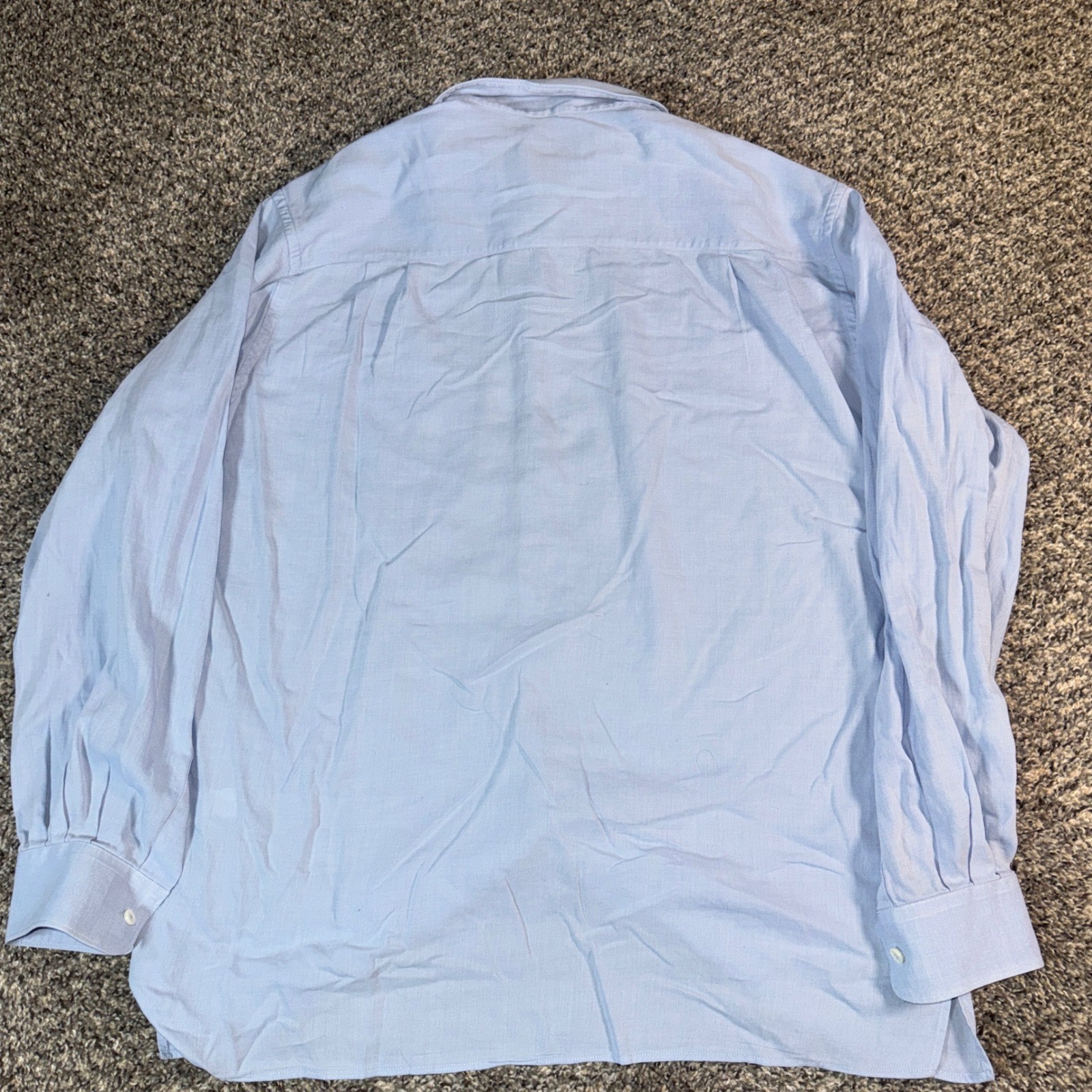 Ermenegildo Zegna Mens XL Blue Cotton Twill Button Down Shirt Made in Italy