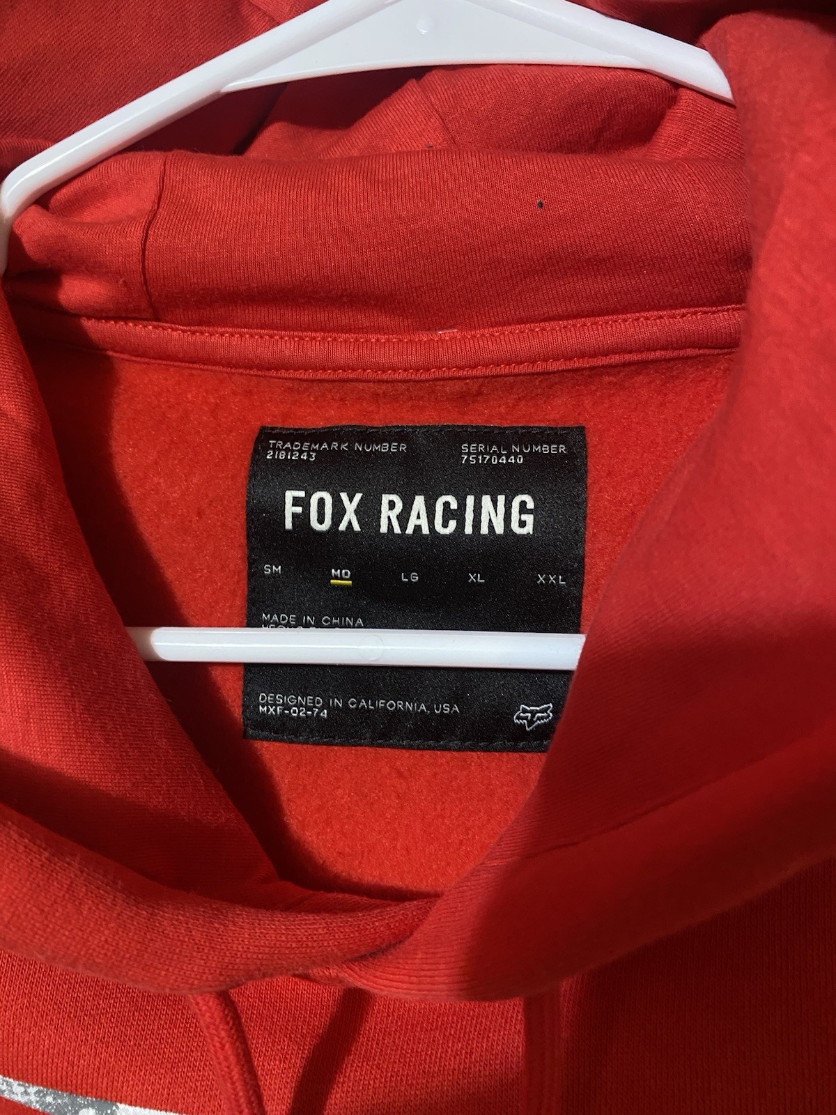 New Fox Racing Atlas Fleece Pullover Hoodie Red Men’s Size Medium NWT 31601