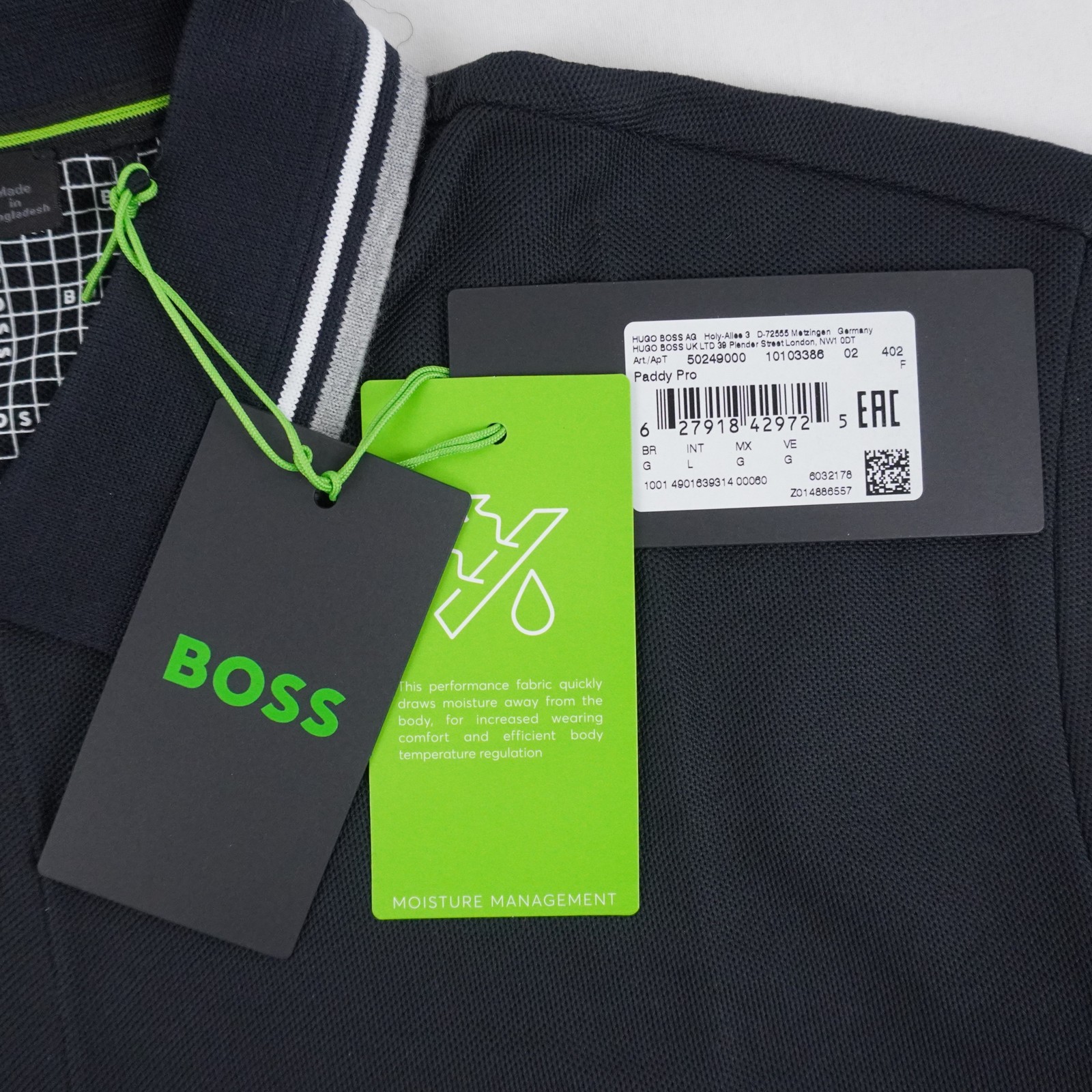 Boss Paddy Pro Short Sleeve Cotton Blend Polo Shirt In Dark Blue – Men’s Size L