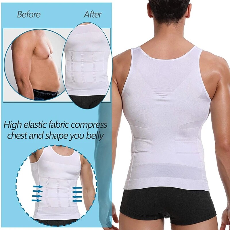 5 Pack Men Body Shaper Slim Belly Vest Compression Underwear Tank Tops Shapewear