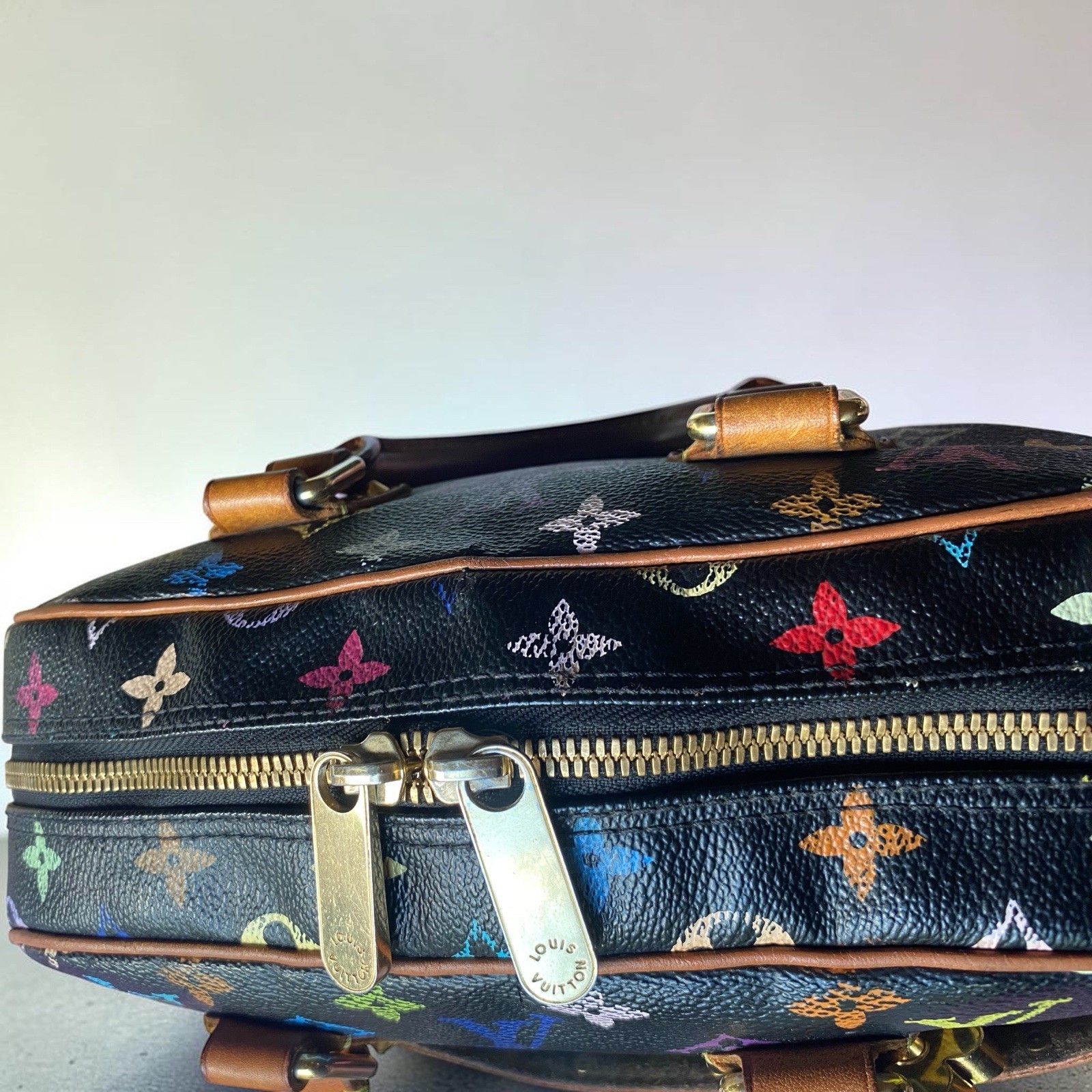 🍒ICONIC BAG LOUIS VUITTON TROUVILLE TAKASHI MURAKAMI MULTICOLOR BLACK AUTH 🍓