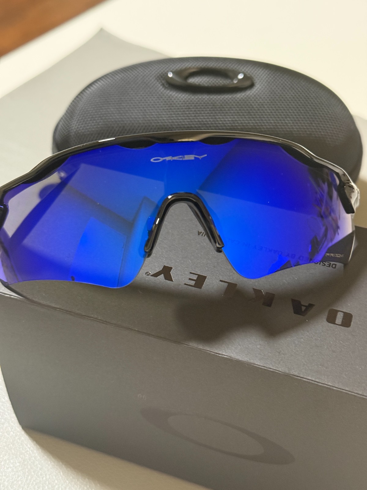 Oakley OO9208 Sunglasses Radar EV Path Polished Black Frames Blue Lens Sporty