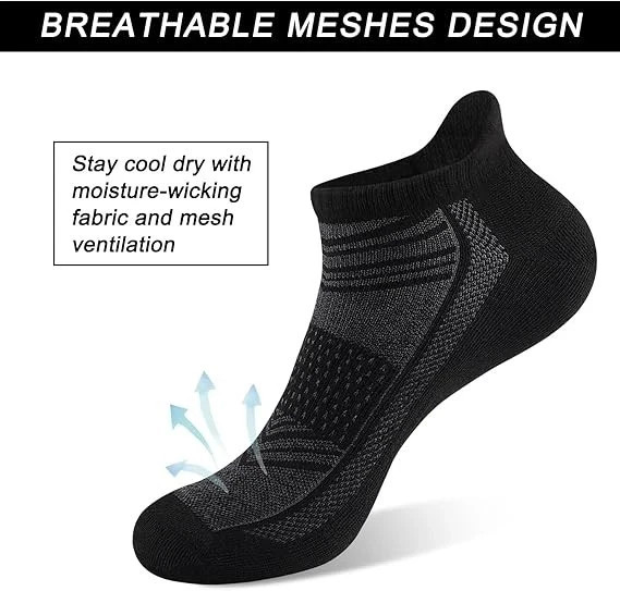 Mens Ankle Socks with Heel Tab Low Cut Thin Athletic Performance 14 pairs