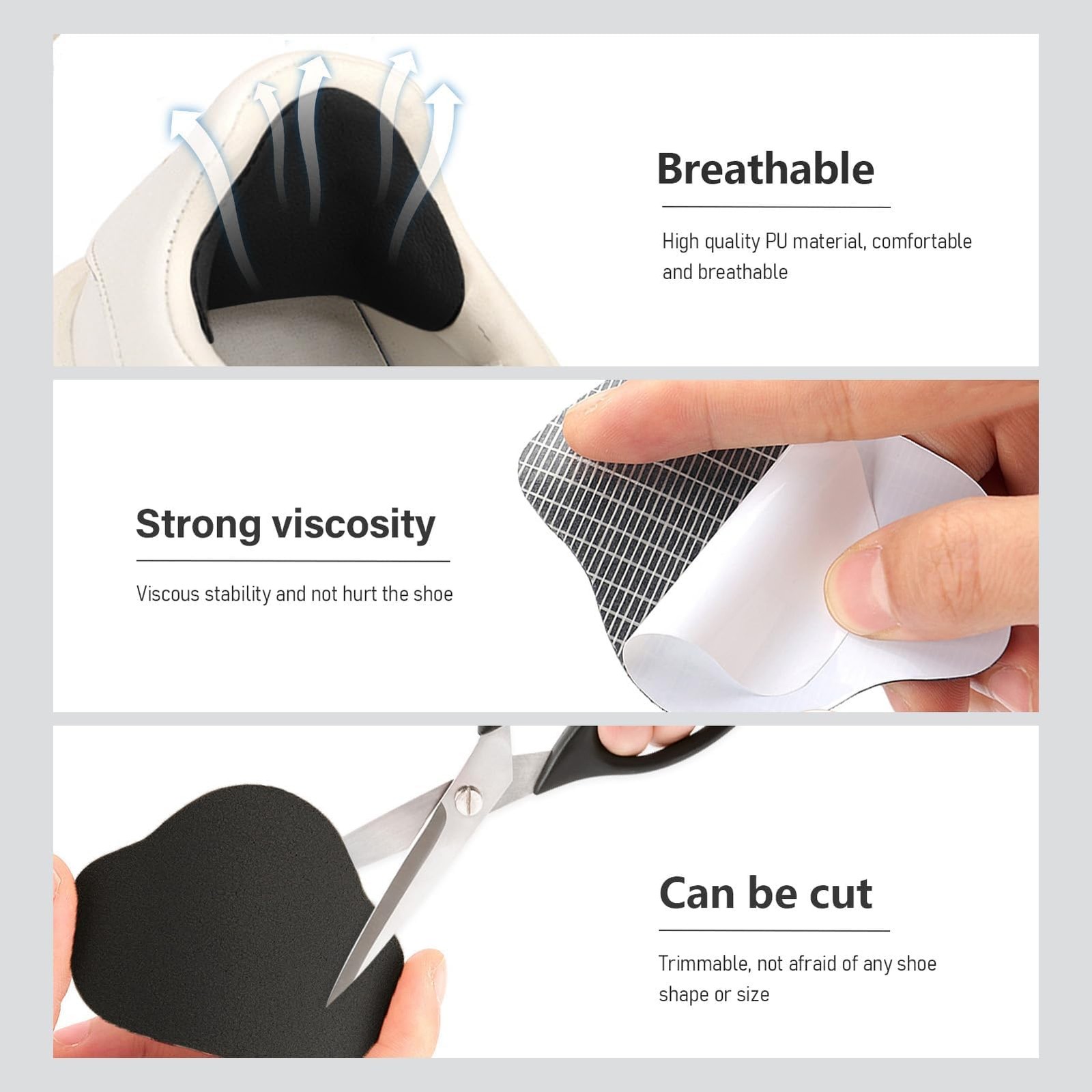 4 Pairs Self-Adhesive Shoe Hole Patches Heel Repair Kit Sneaker Liner Fixer