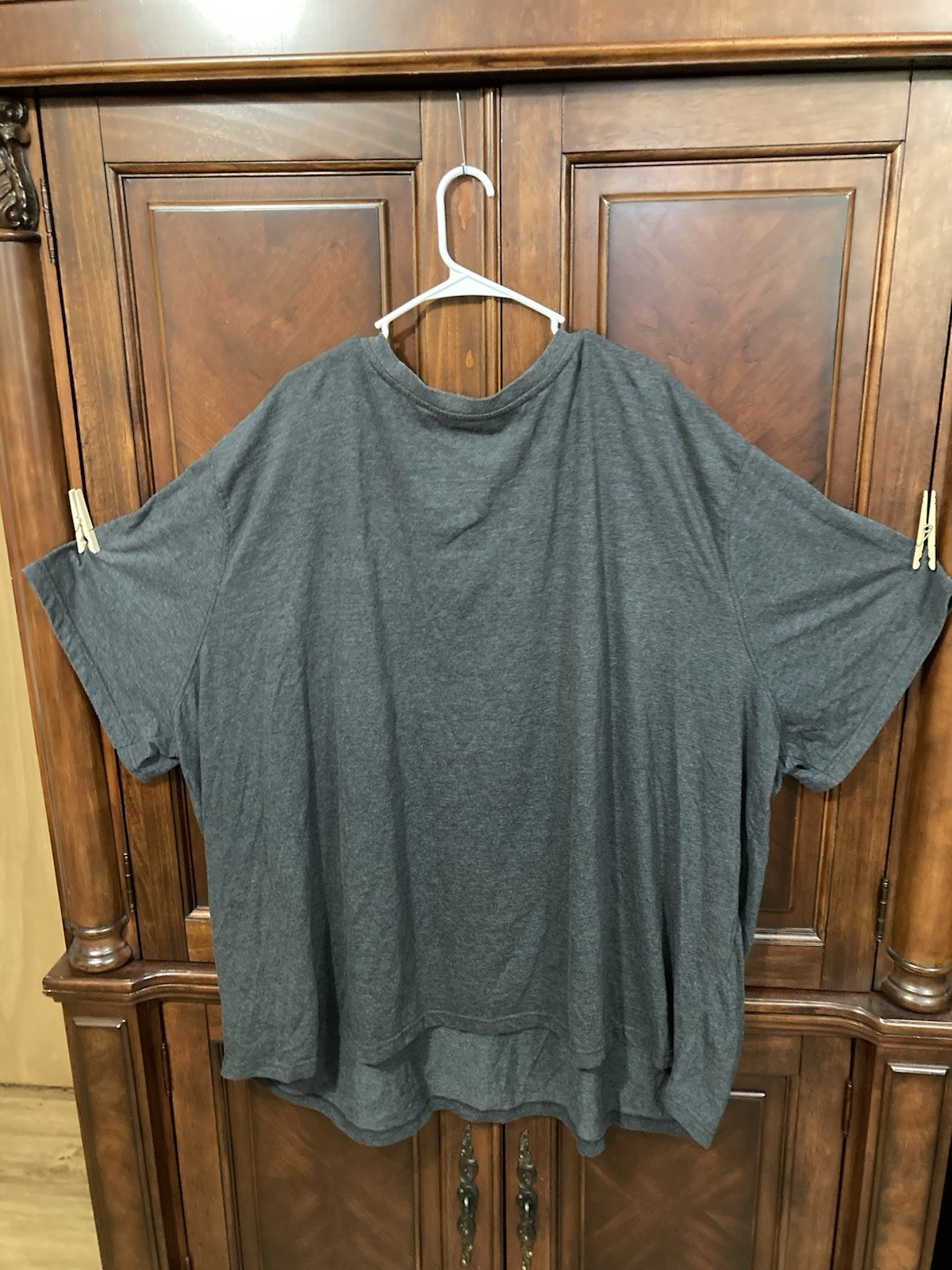 men’s 7xl big Kingsize crewneck s sleeve pocket tee shirt Heather Charcoal Grey