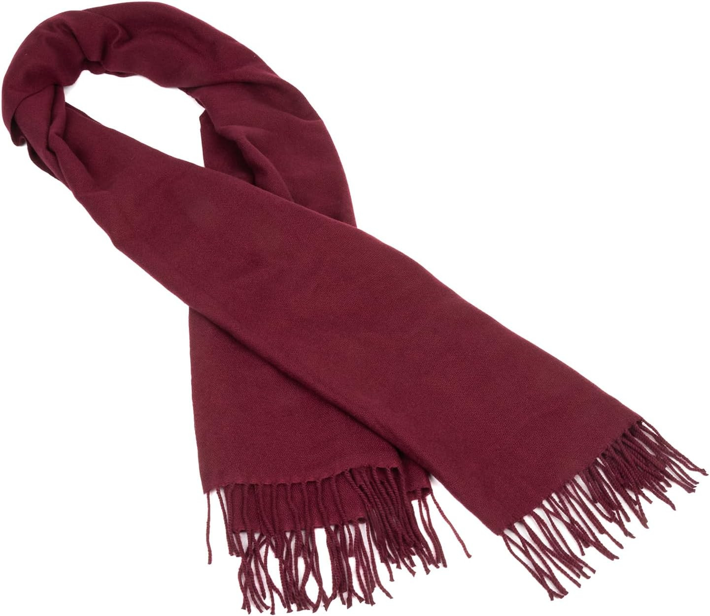 Winter Scarf for Men Women – Soft Warm Cashmere Feel Scarves Medium Brugundy