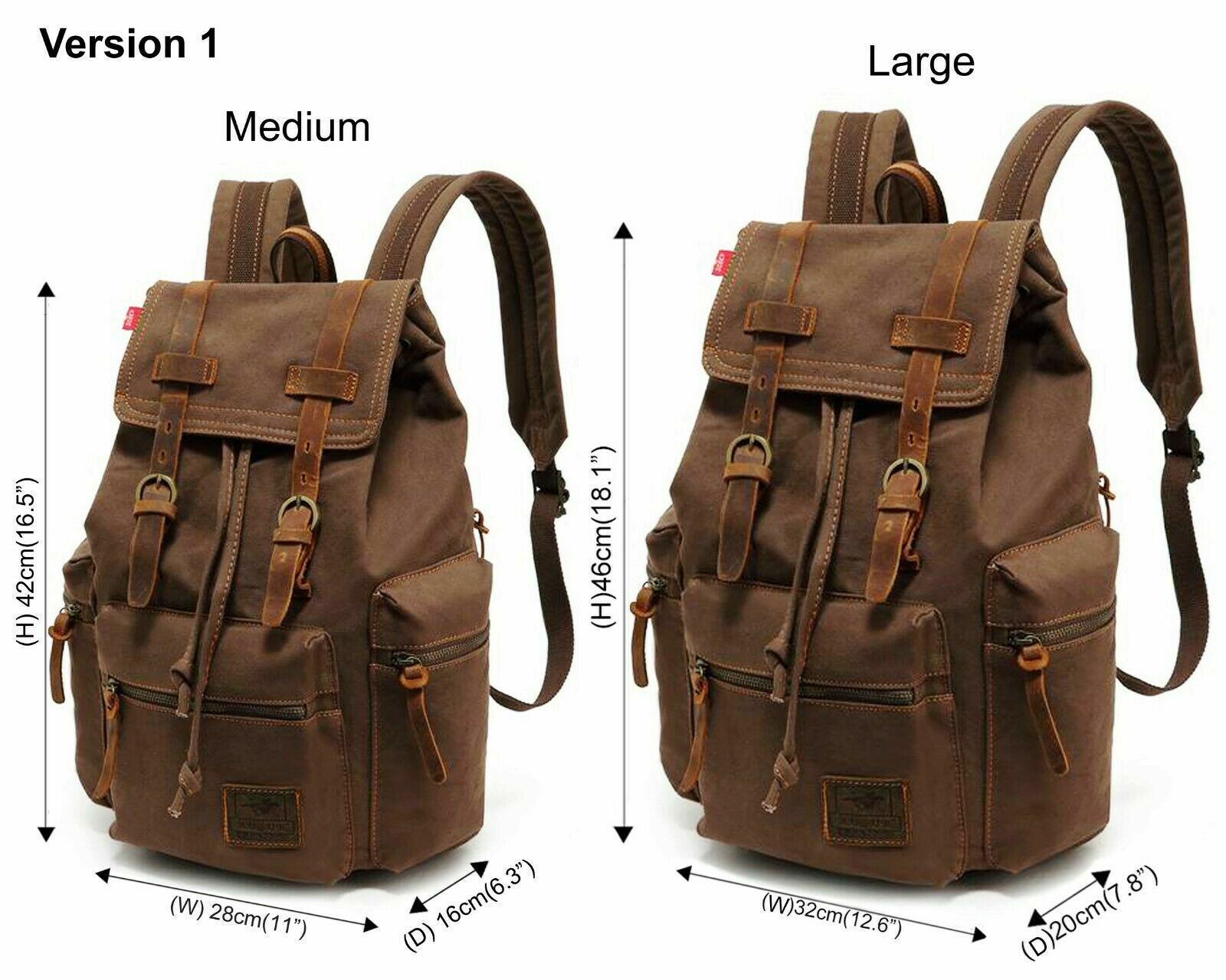 Vintage Canvas Backpack for Men Wome, Casual Daypack Travel Rucksack,School Bag