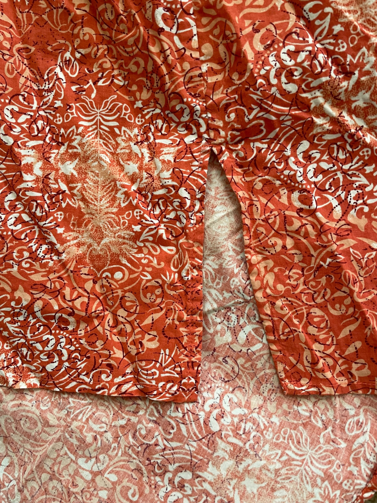 JM Collection 18W Boho Urban Exotic Orange Blouse Embellished Tunic Elastic Back