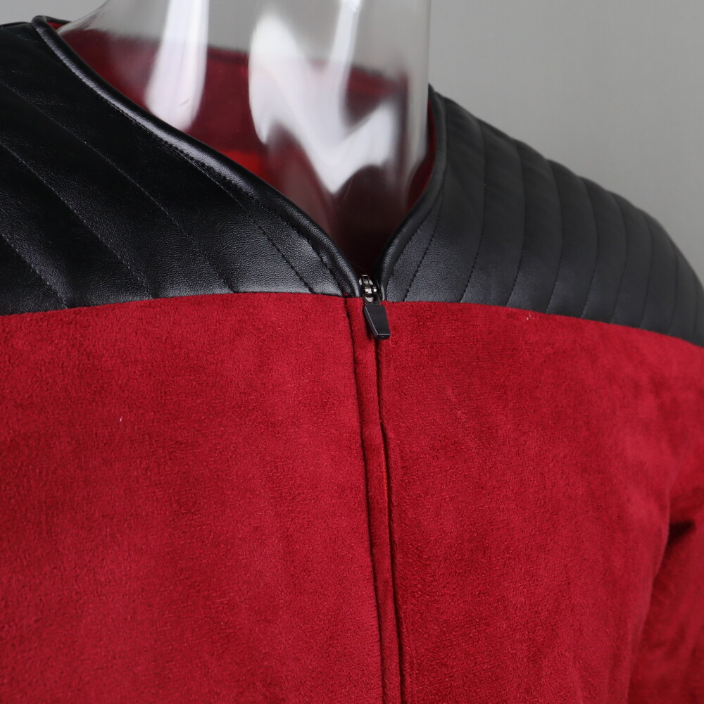 For Cosplay The Next Generation Captain Picard Red Duty Uniforms TNG Top Jacket