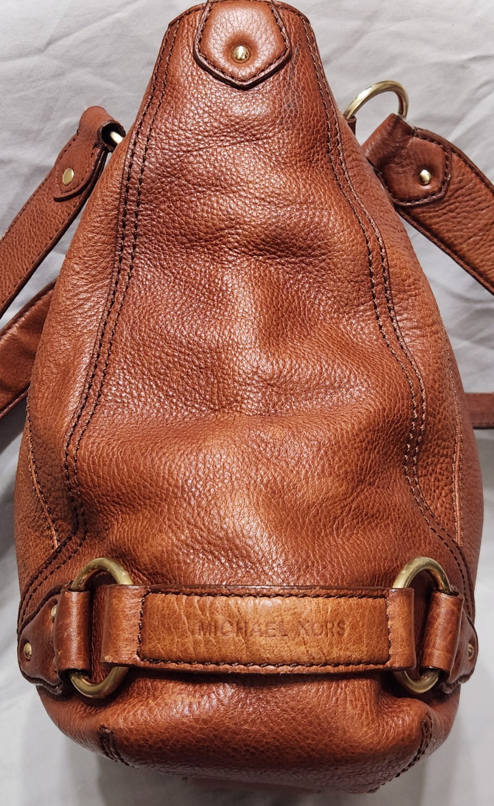 Vintage Michael Kors Astor Lg Leather Tote Bag FLAWED Rugged Work Shoulder Purse