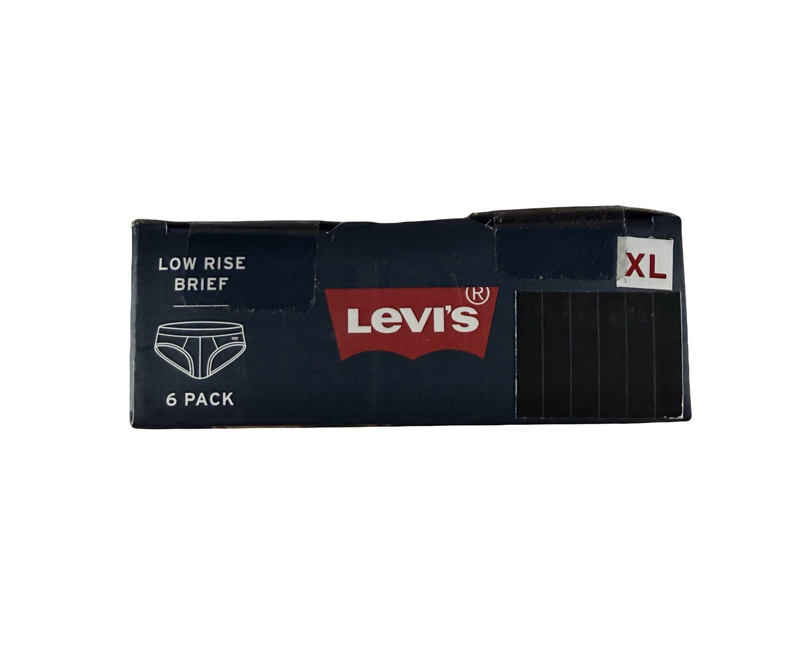 NWT Levis. Sz XL. Men’s 6 Pack, Cotton Low Rise Briefs. Black. MSRP $38.00