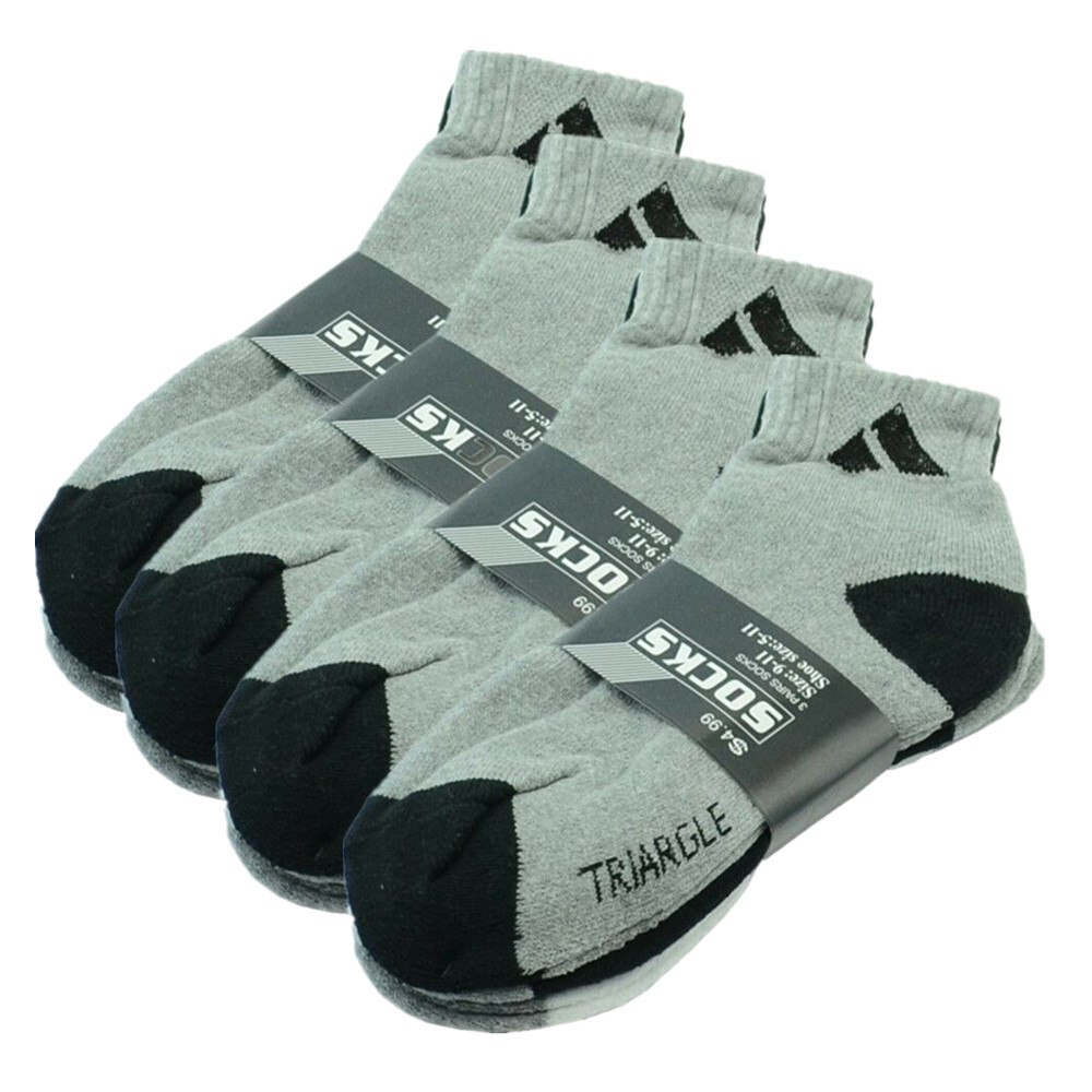 Adi 6 Pairs Sport Ankle Quarter Crew Men Socks Cotton Low Cut Size 9-13