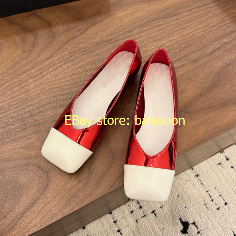 Color Matching Square-Headed High-Heeled Shoes Baotou Thick-Heeled Women’s 35-41