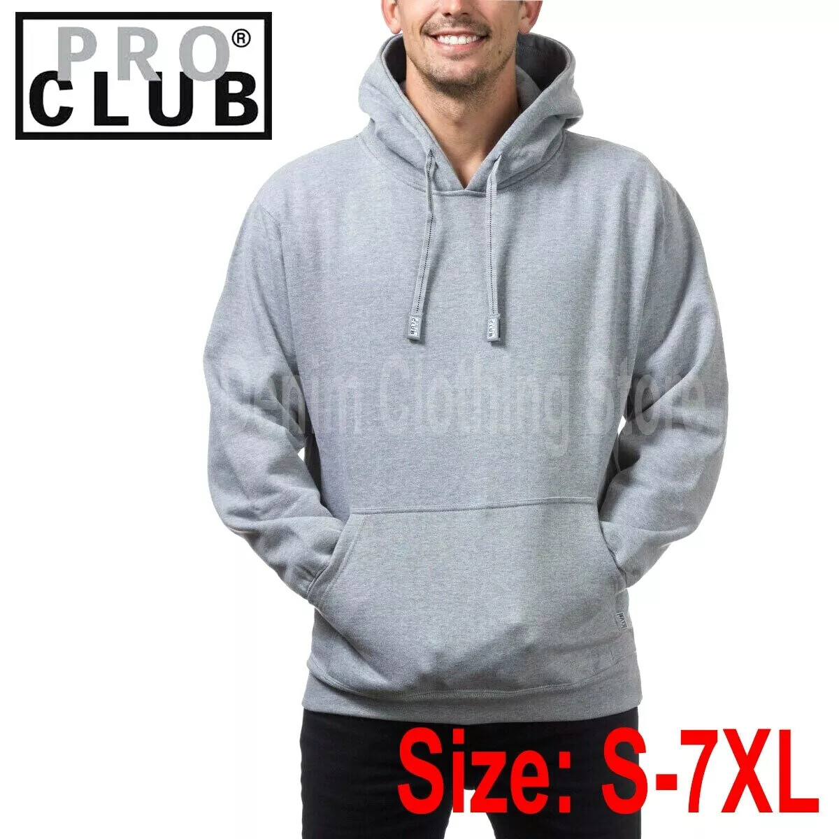 1 NEW PRO CLUB HEAVY WEIGHT PULLOVER HOODIE SWEATSHIRTS HOODED HOODY SIZE S-7XL
