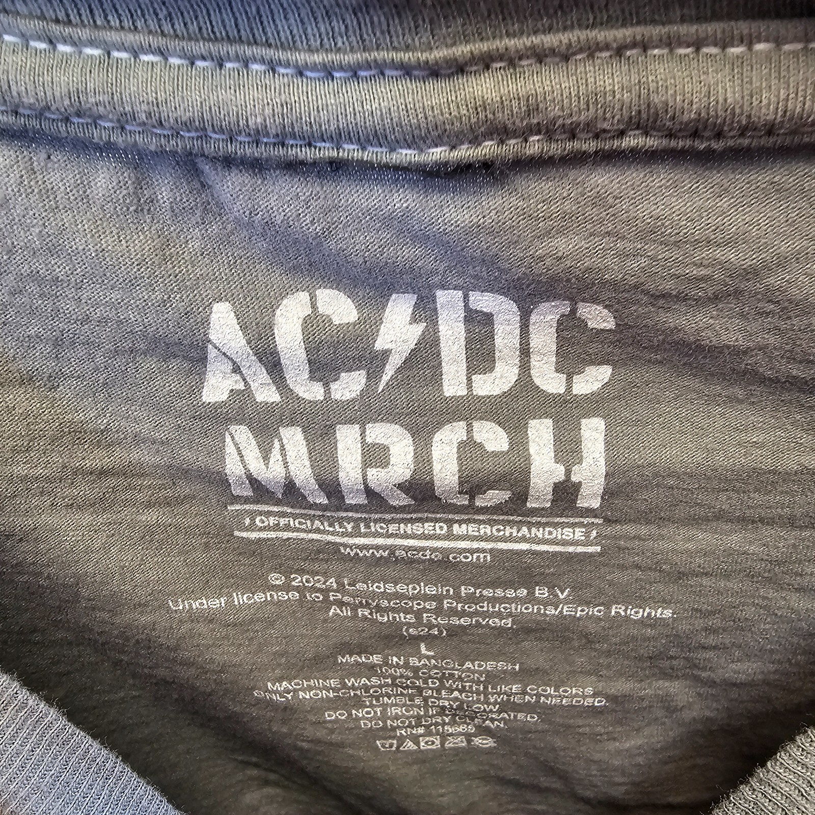 AC/DC T-Shirt Angus Young Grey Multiple Sizes Official AC DC Merch T Shirt NEW