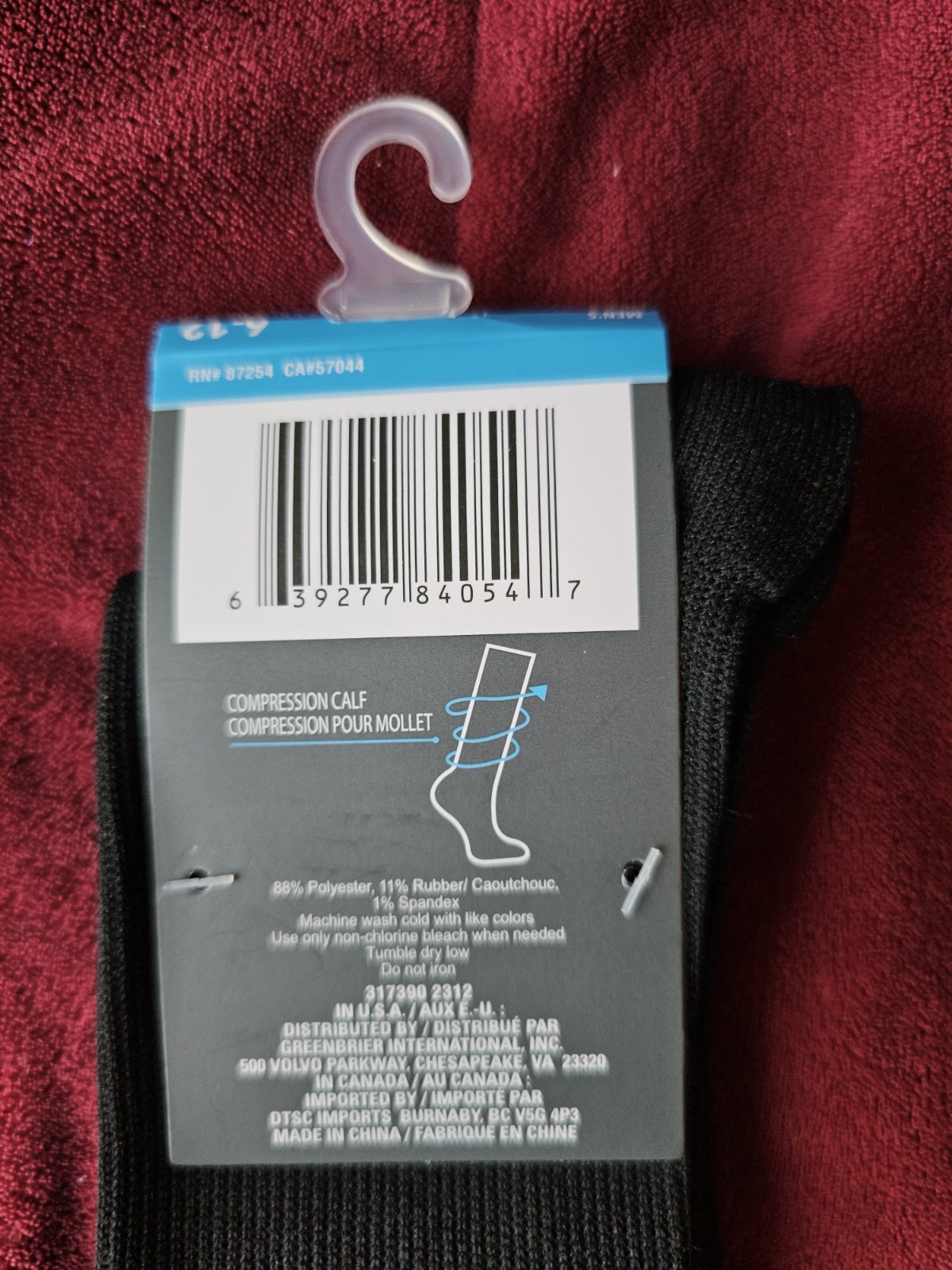 Juncture Mens Compression Calf Knee High Socks Long Size 6-12 Black NWT One Pair