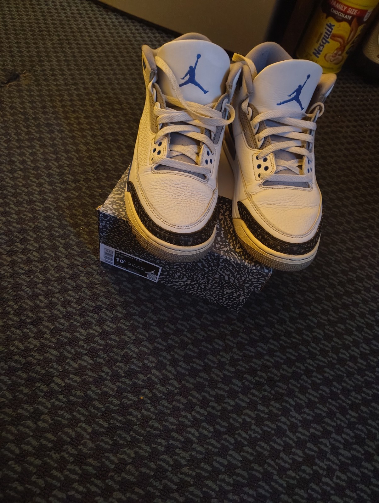 Air Jordan 3 Mid US Size 10.5 White/Blue/Gray