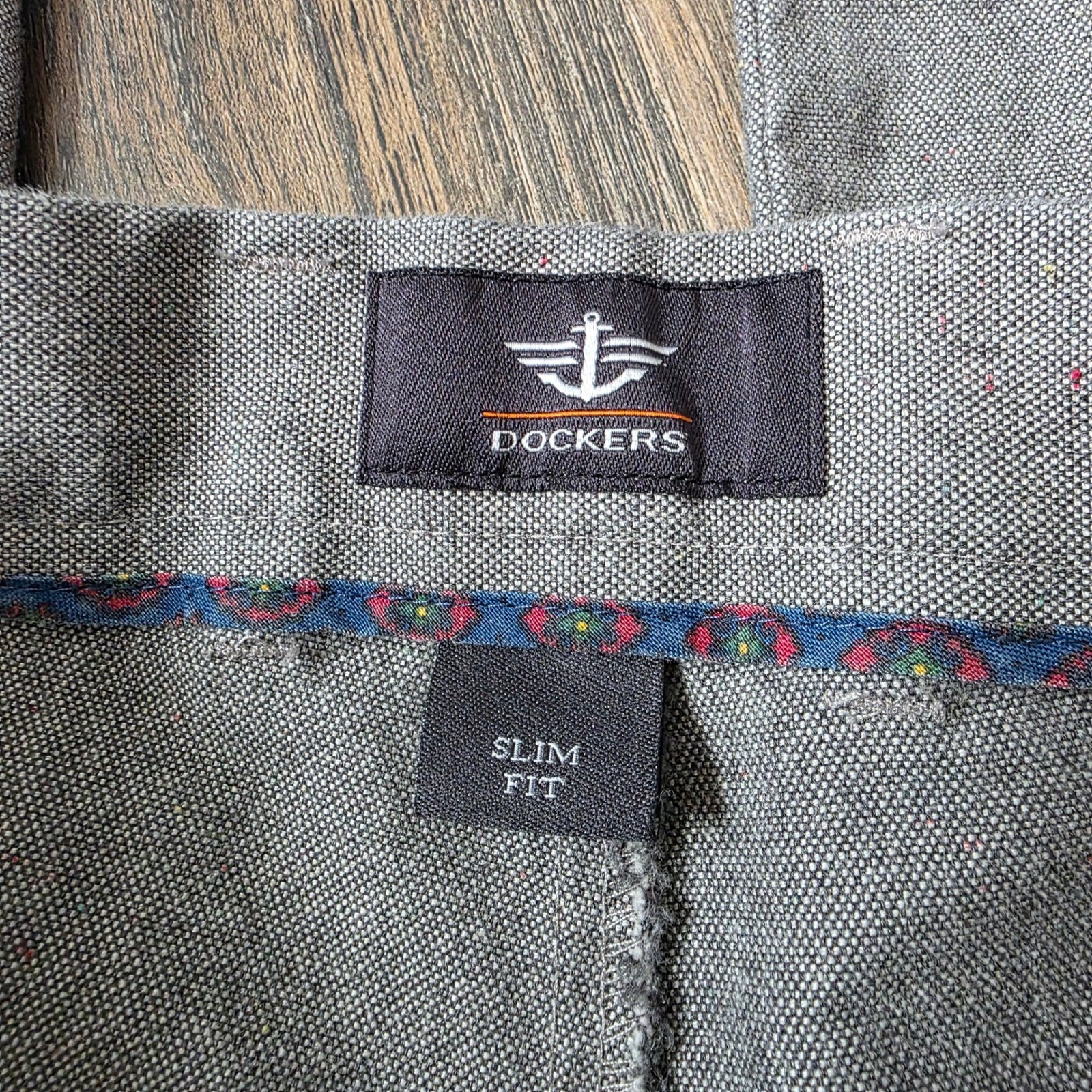 Dockers Mens Slim Fit Flat Front Chino Pants Gray Size 36×30 Cotton Blend Casual