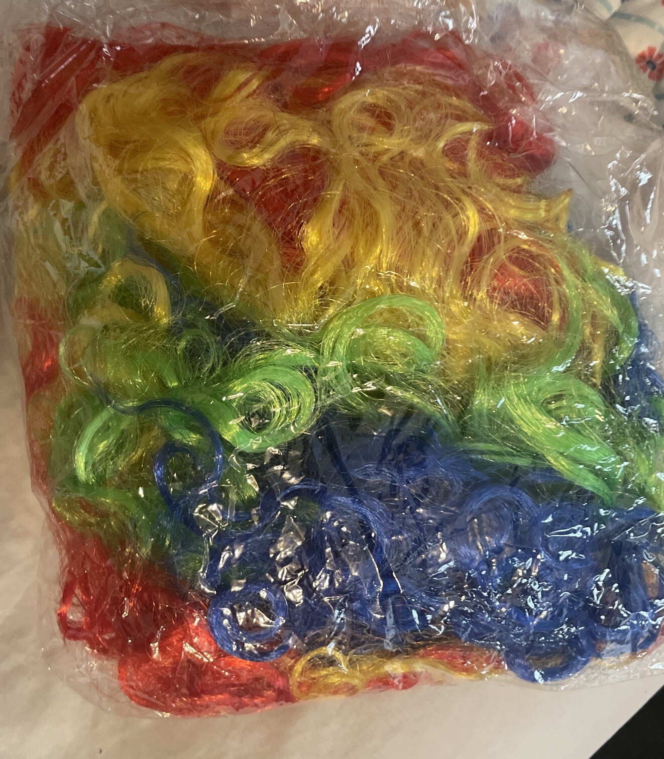 Halloween Rainbow Clown Wig Party Costume Curly Hair Unisex One Size