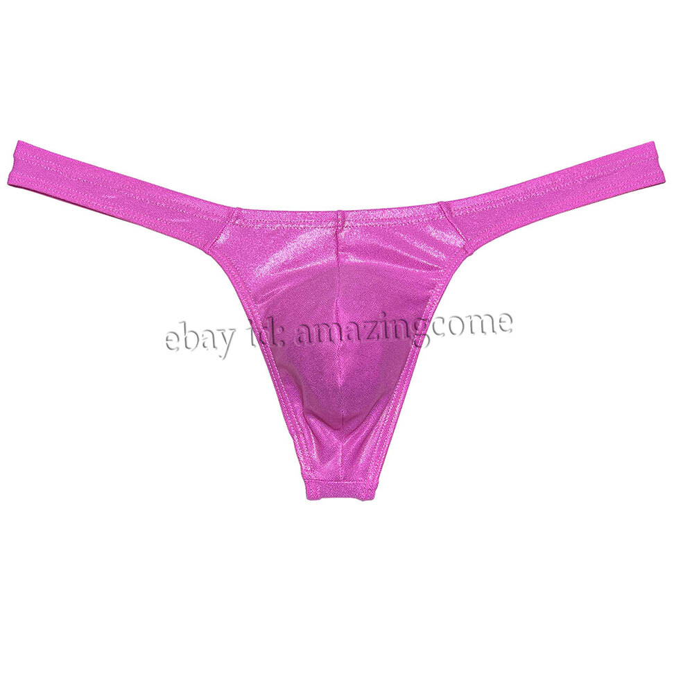 Men Gloss Bikini Thong Underwear Classics T-back Elastic Bulge Pouch Underpants
