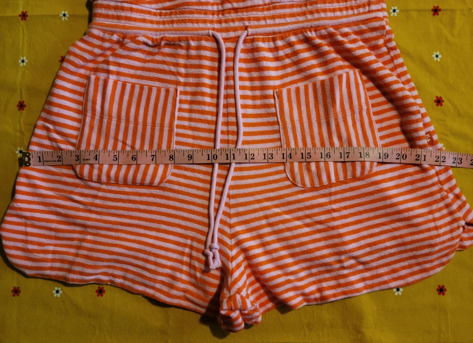 Women’s Free Assembly Orange Pink Striped Sleeveless Cotton Terry Cloth Romper M