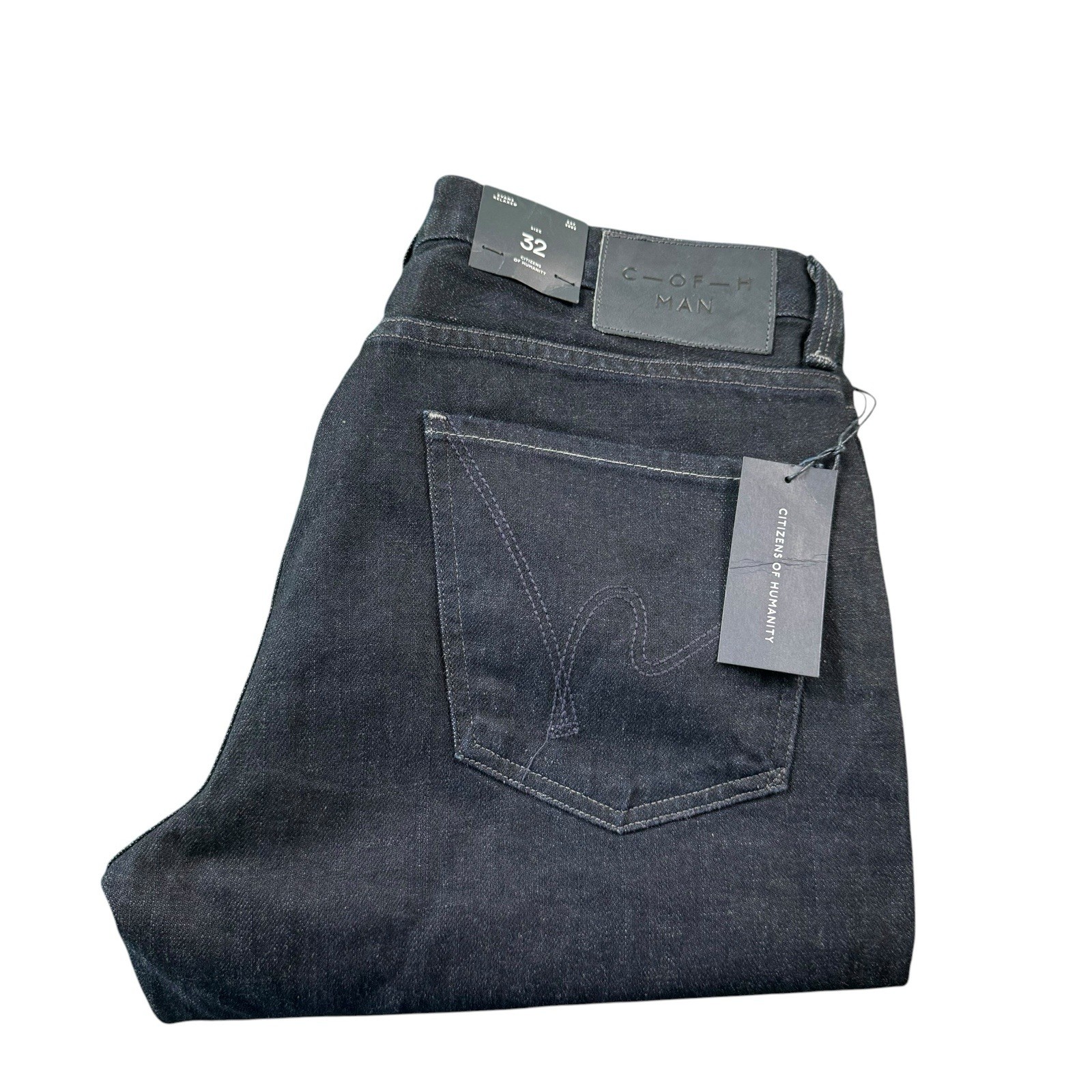 Citizens Of Humanity Evans Relaxed Deep Blue Stretch Denim Men’s Jeans 32 NWT