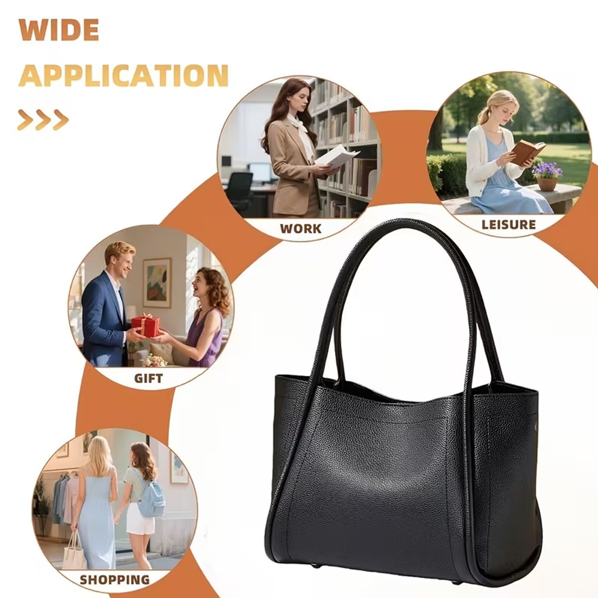 Women’s Bag Large Capacity Shoulder Purse Handbag PU Leather Crossbody Tote Bag
