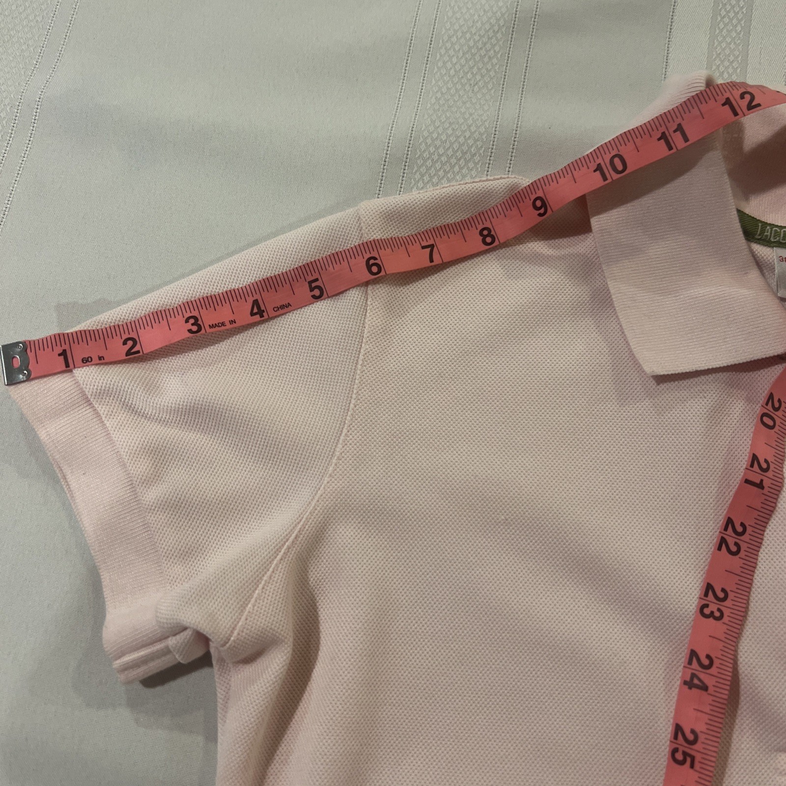 Lacoste Pique Polo Knit Dress Pale Pink 38 Preppy Old Money LACOSTE On Back!