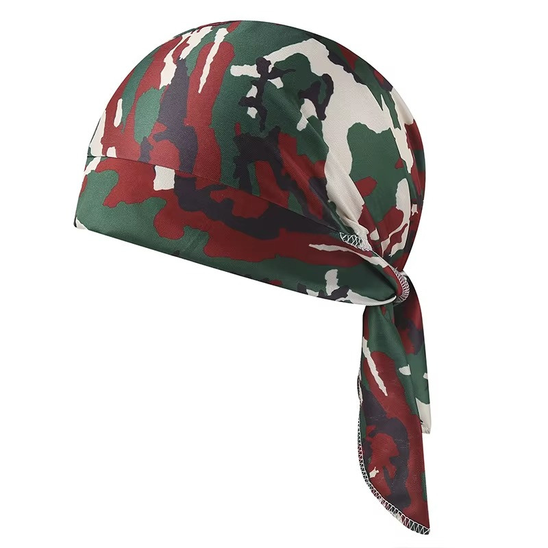 Camouflage Motorcycle Wrap Biker Du Do Black Doo Rag Head Skull Cap Durag
