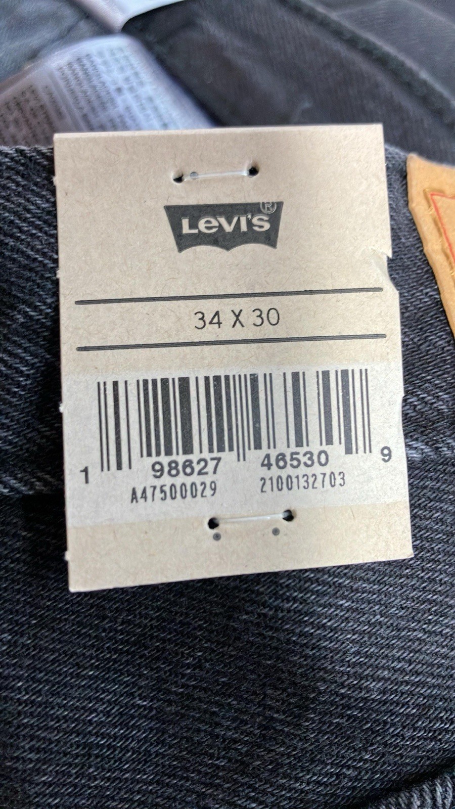 Levi’s 578 Mens Baggy Tapered Black Gray Denim Jeans All Sizes A4750-0029 Nwt