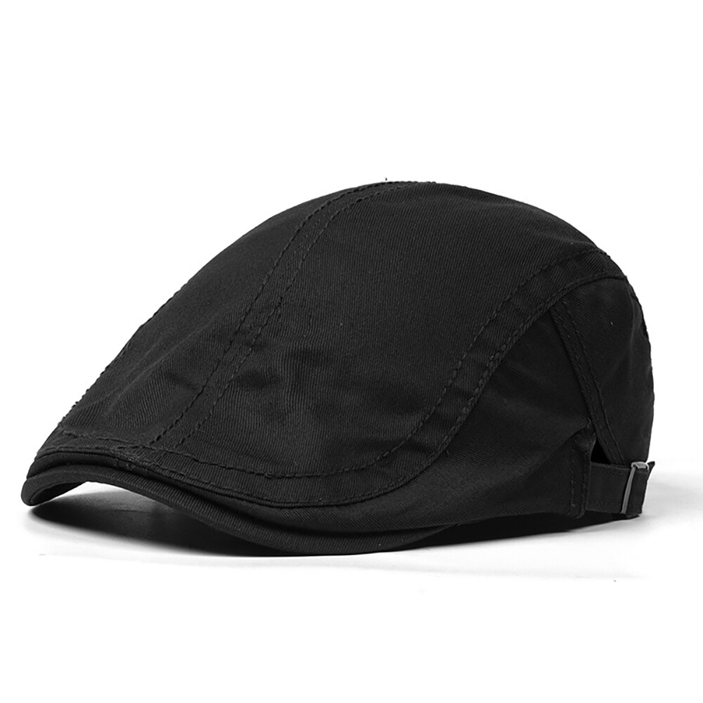 Mens Classic Newsboy Hat Solid Cotton Gatsby Cap Ivy Golf Driving Flat Cabbie US