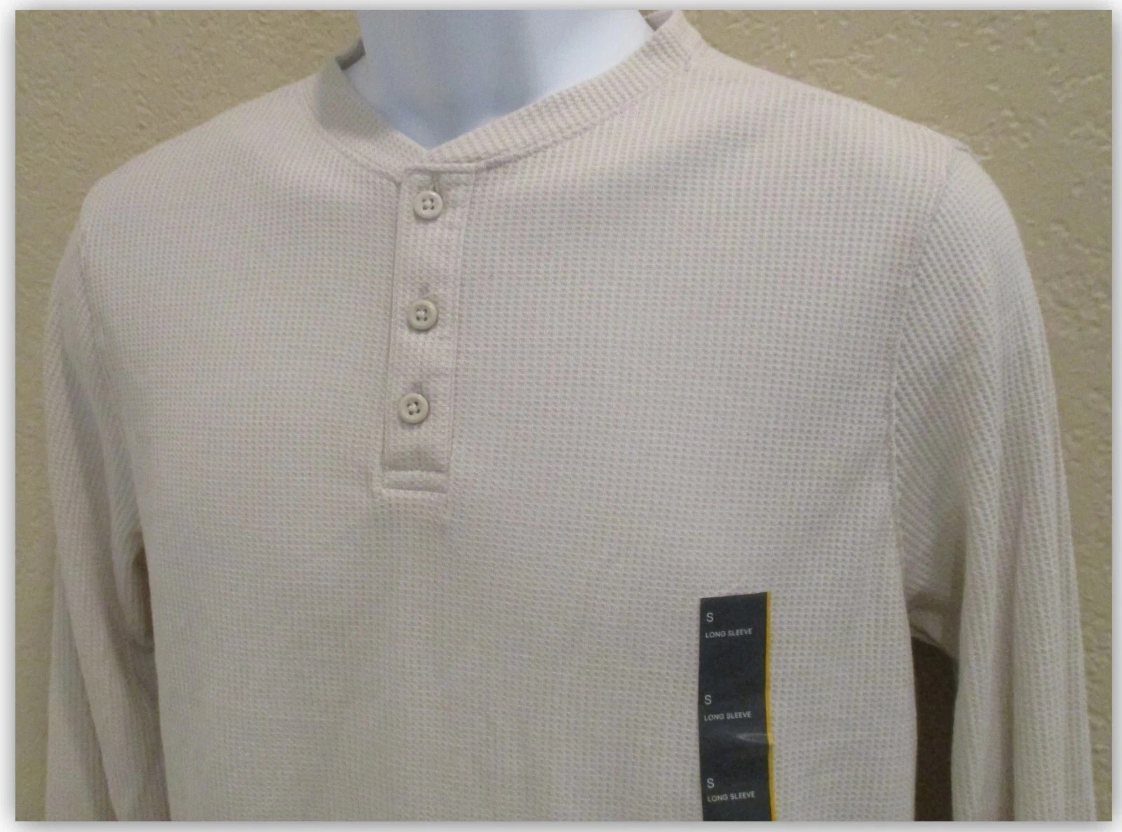 Mens Waffle-Knit long Sleeve 3 BUTTON Henley Shirts – ALL IN MOTION S M L XL XXL